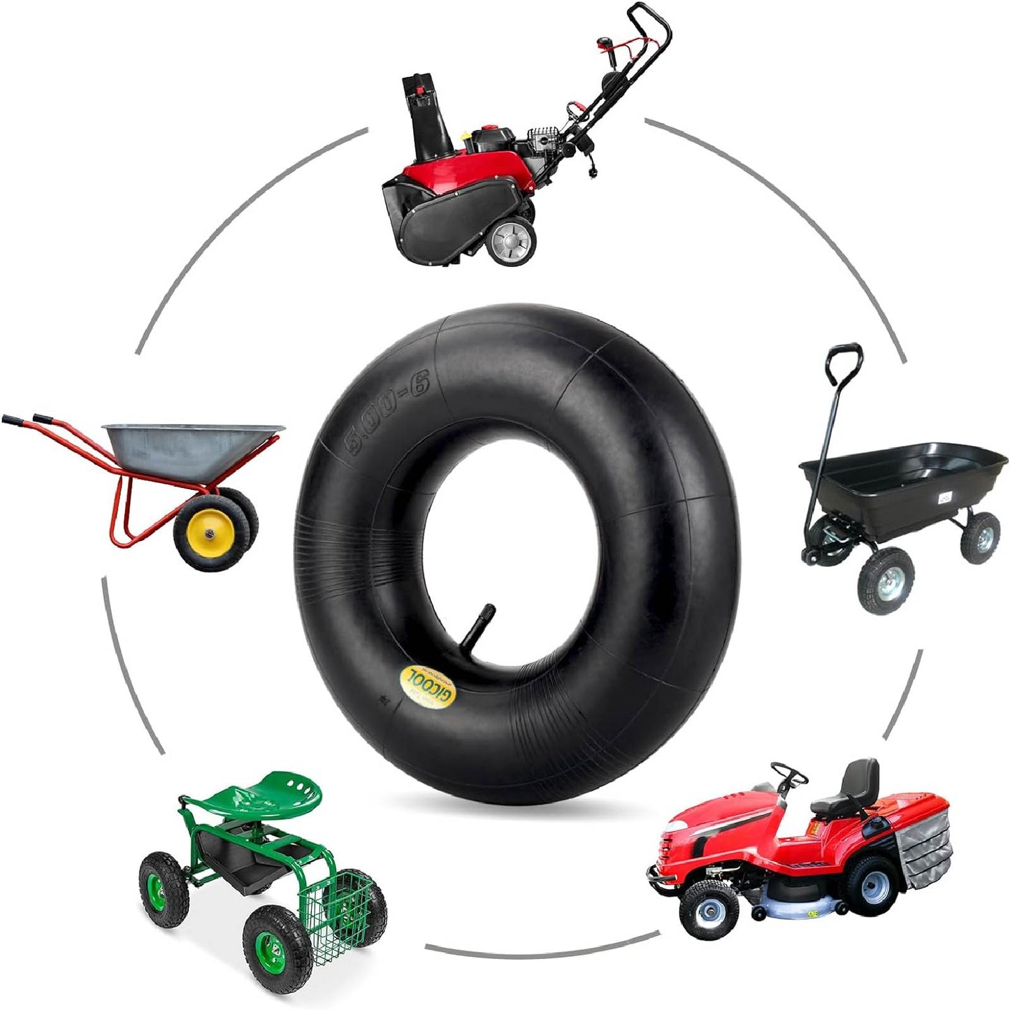 13x5.00-6 Inner Tube, with TR-13 Valve Stem, Heavy Duty, Universal Fit for Razor Dirt Quad Lawn Mowers, ATVs, Yard Tractor, Snow Blower (2 pack)