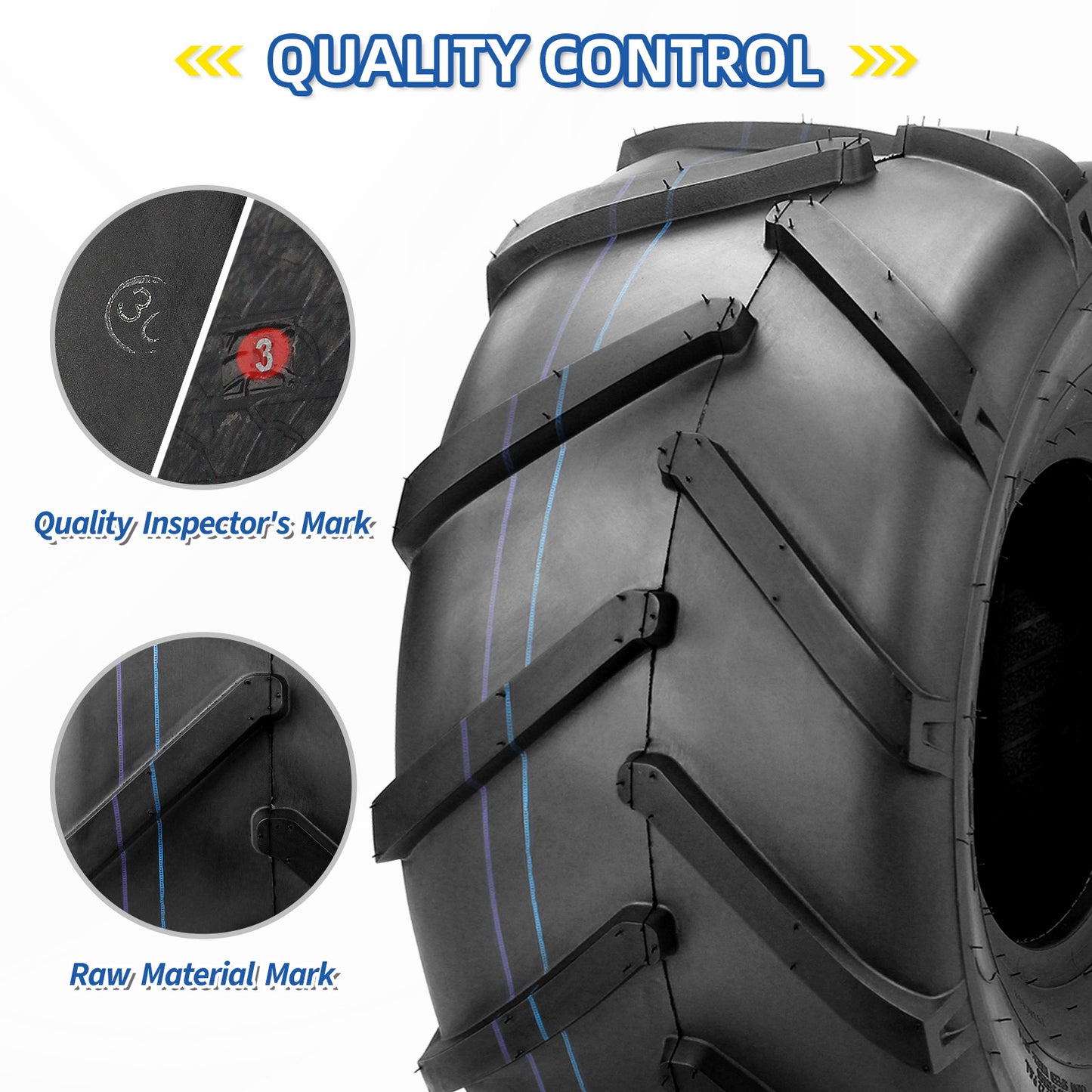 20x10.00-8 Ag Lug High-Traction Lawn Mower Tubeless Tire, 20x10-8 Agriculture Tractor Tire, 4 Ply, 1227lbs Capacity