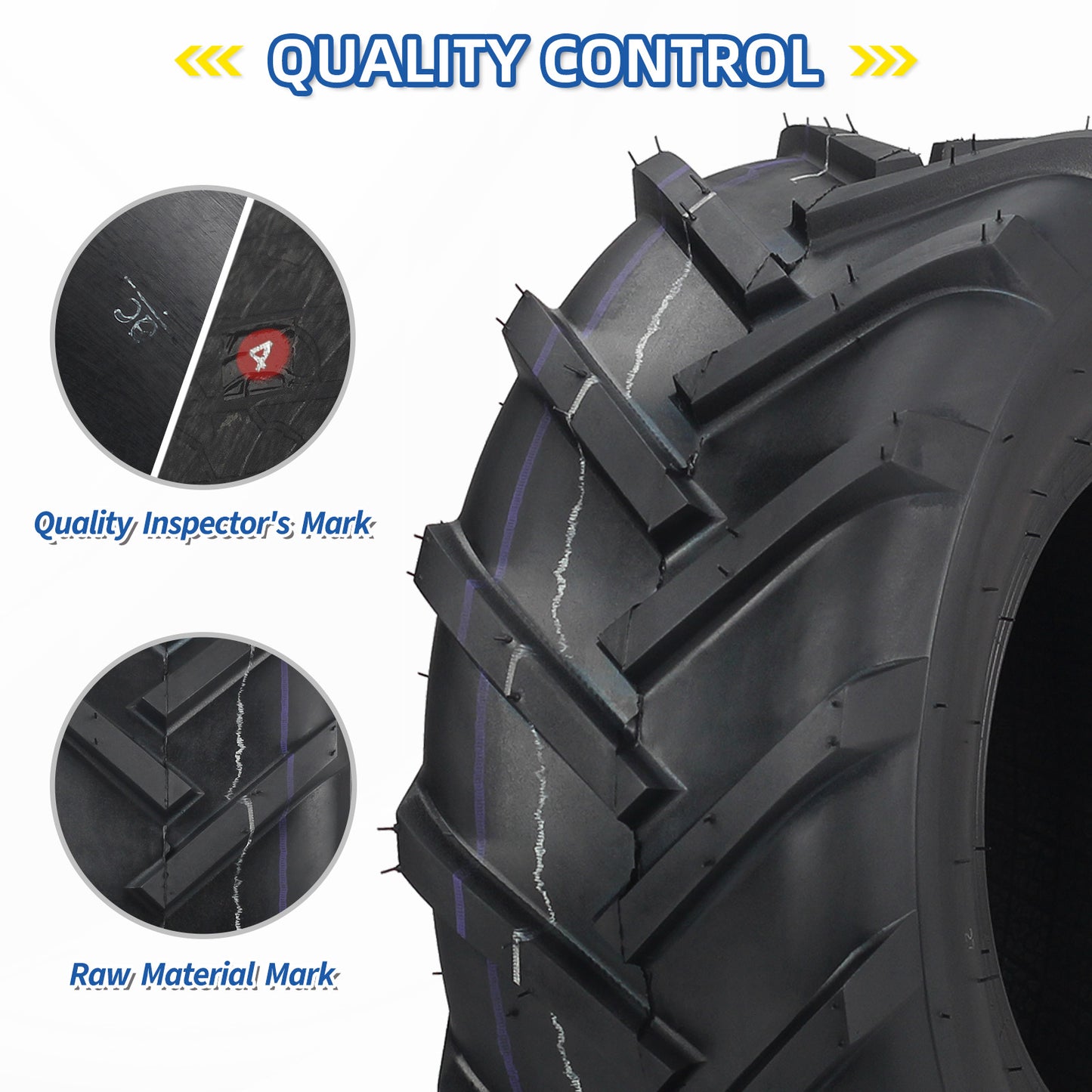 16x6.50-8 High-Traction Tubeless Tire, Agriculture Tractor Tire, 4 Ply, Super Lug AG Turf