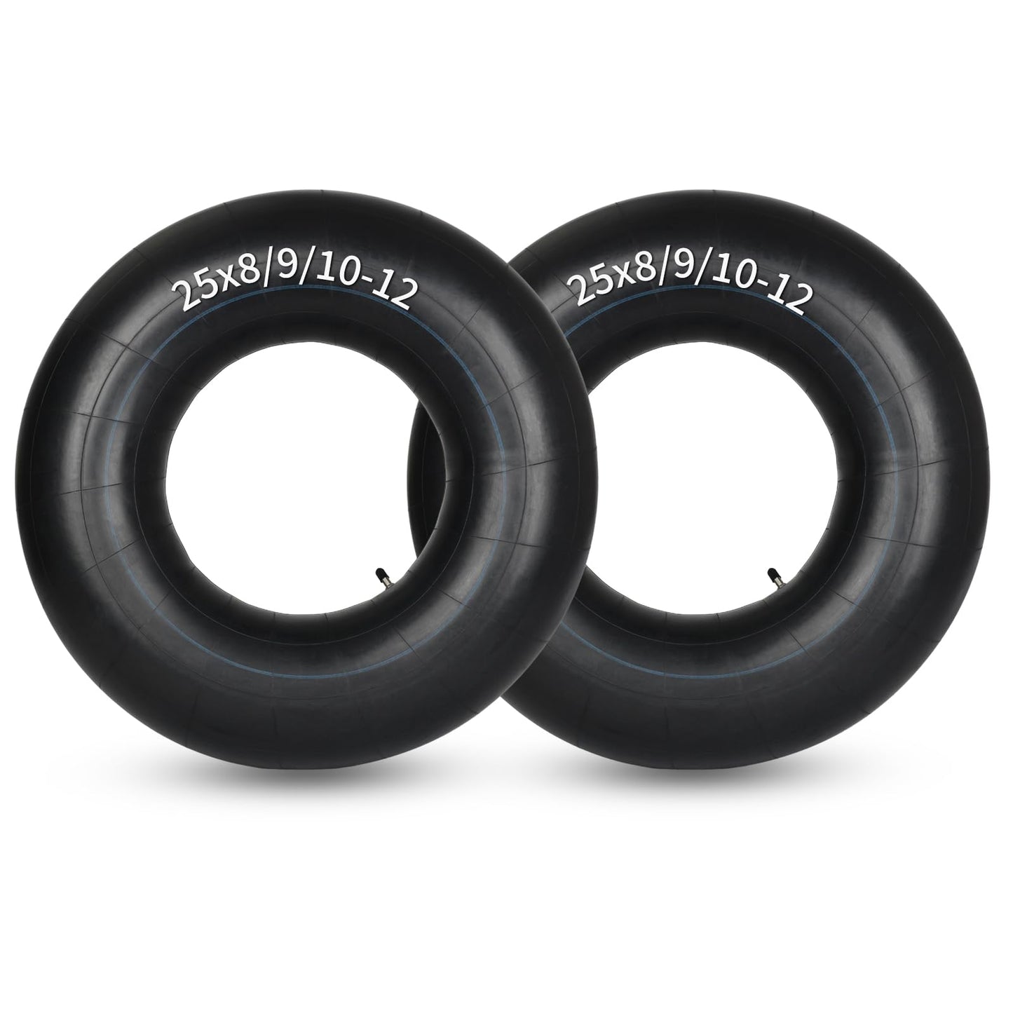 25x8/9/10-12 Butyl Inner Tubes, 2 Pack with TR6 Valve Stem, Heavy-Duty ATV Inner Tubes, Replacement Tubes for Tractors, ATVs, Trailers, Garden Wagons, Golf Carts