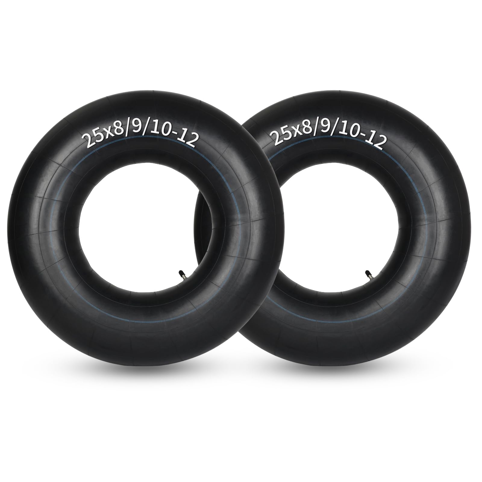 25x8/9/10-12 Butyl Inner Tubes, 2 Pack with TR6 Valve Stem, Heavy-Duty ATV Inner Tubes, Replacement Tubes for Tractors, ATVs, Trailers, Garden Wagons, Golf Carts