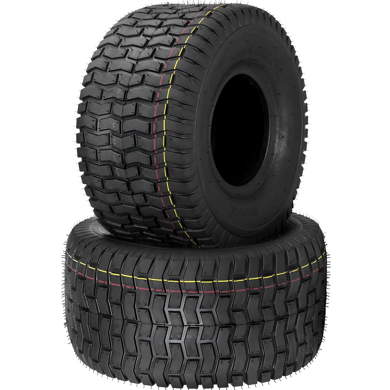 20x10.00-8 Lawn Mower Tubeless Tire, 20x10-8 for Tractor Riding Lawnmowers, 4 Ply, Turf-V Pattern(2 Pack)