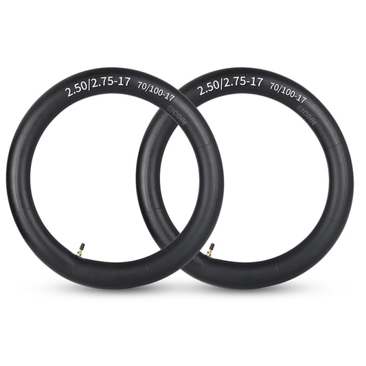 2.50/2.75-17” Dirt Bike Inner Tubes, 2 Pack with TR4 Valve Stem, 70/100-17 Heavy-Duty Inner Tubes, Fit for Honda, Coolster, TaoTao, 110cc, 125cc and 140cc, Dirt Bikes, Moped, Scooters