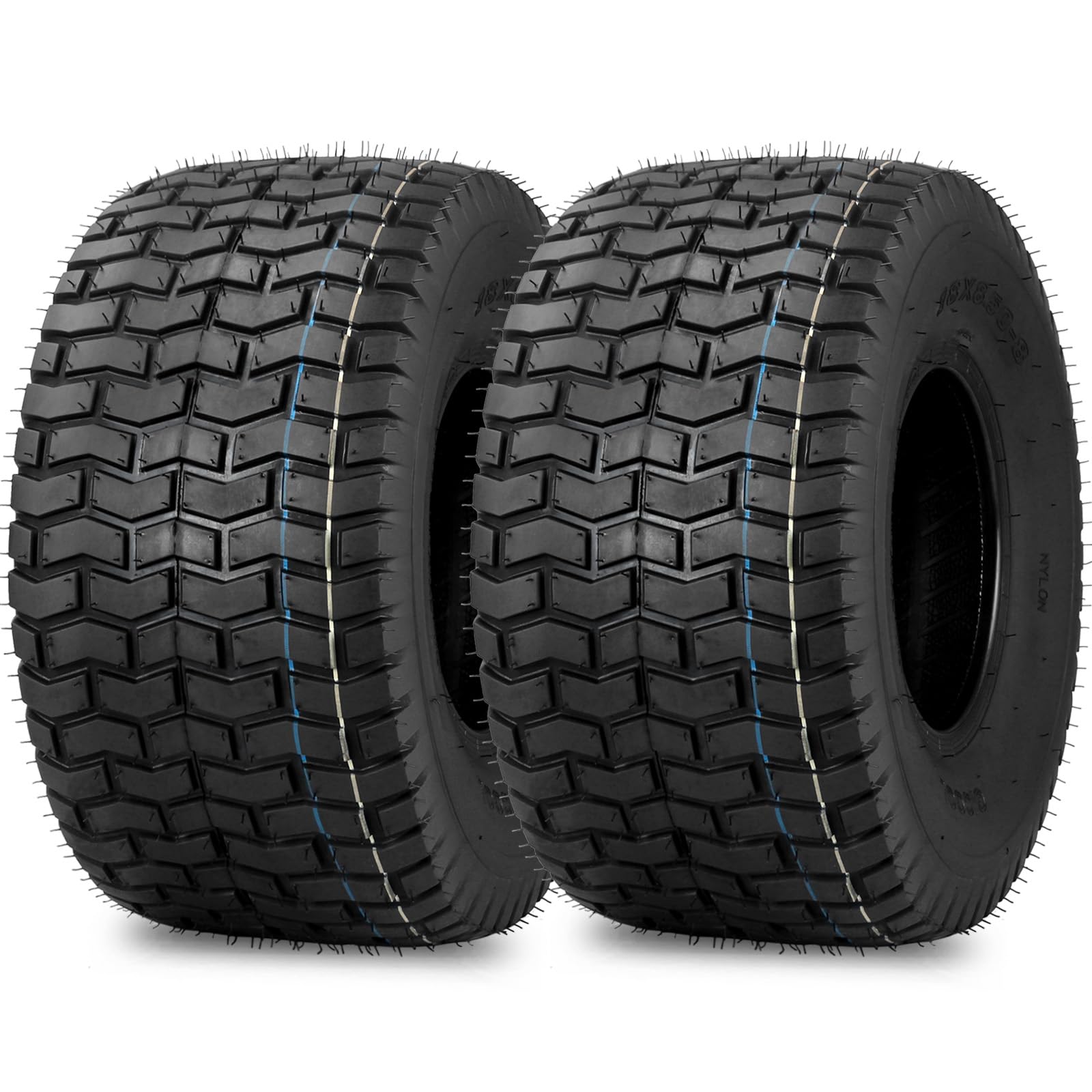 18x8.50-8 Lawn Mower Tubeless Tire,18x8.5-8 for Tractor Riding Lawnmowers, 4 Ply, Turf-V Pattern(2 Pack)