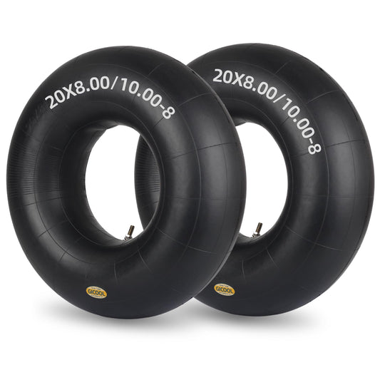 20x8.00-8 20x10.00-8 Inner Tubes, 2 Pack with TR4 Valve Stem, Heavy-Duty Replacement Tubes for Lawn Mowers, Tractors, Riding Mowers, Golf Carts, Scooters, Go Karts, Wagons, Garden Trailers
