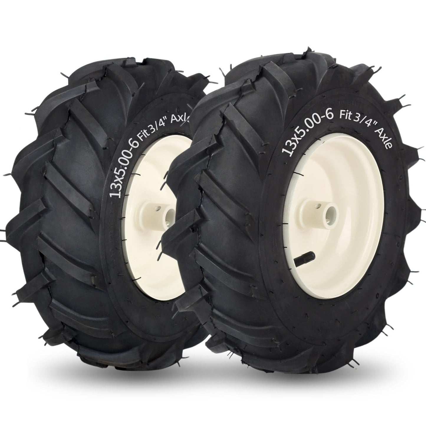 13x5.00-6" Tiller Tire and Wheel, 3/4" Axle Size, 3-1/8" Centered Hub, Compatible with Craftsman & Troy-Bilt Tiller Replacement (2pack)