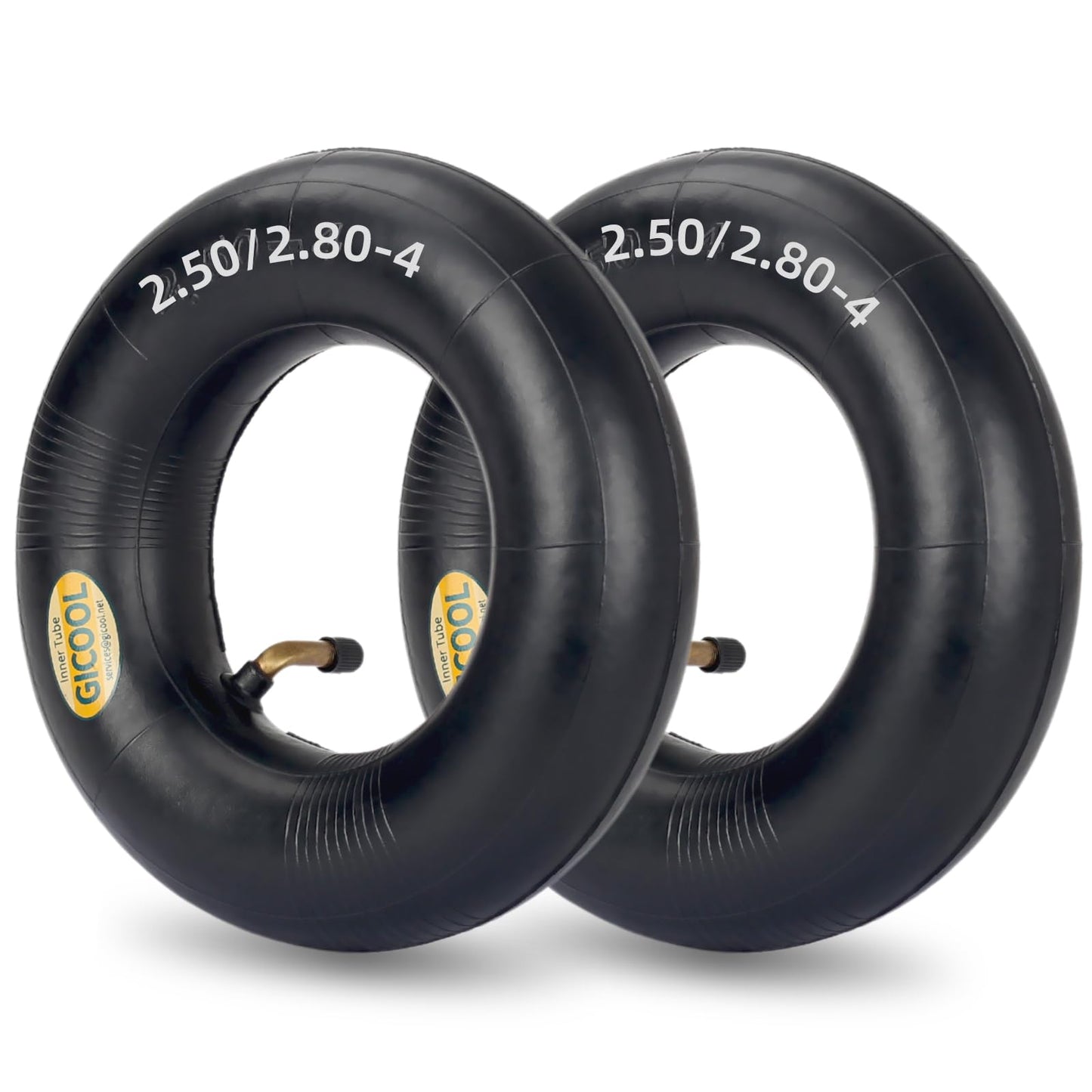 2.80/2.50-4 Inner Tubes, 2 Pack with TR87 Valve Stem, Heavy-Duty Inner Tubes, Replacement Tubes for Wheelbarrows, Hand Trucks, Dollies, Lawn Mowers, Scooters, Go Karts