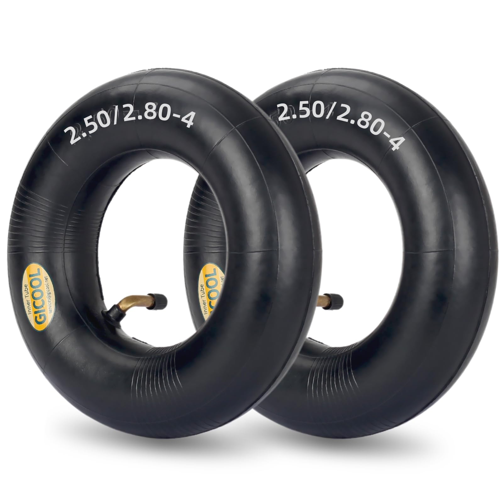2.80/2.50-4 Inner Tubes, 2 Pack with TR87 Valve Stem, Heavy-Duty Inner Tubes, Replacement Tubes for Wheelbarrows, Hand Trucks, Dollies, Lawn Mowers, Scooters, Go Karts