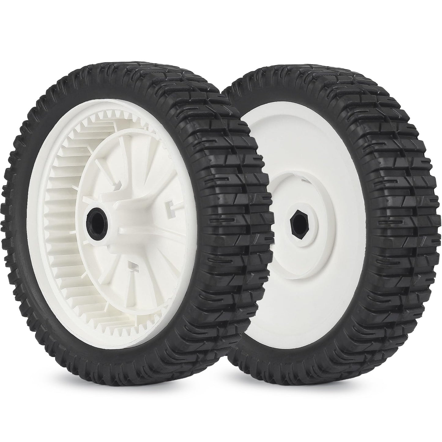 180775 180773 72-077 Replacement Front Wheels, 8 Inch Wheels for Craftsman AYP MTD Lawn Mower, White, Pack of 2