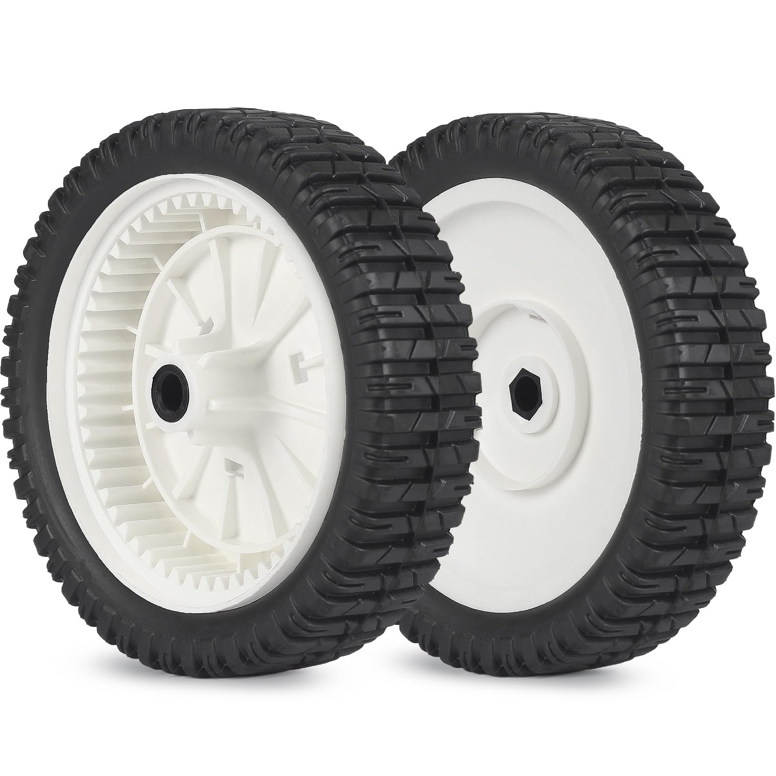 180775 180773 72-077 Replacement Front Wheels, 8 Inch Wheels for Craftsman AYP MTD Lawn Mower, White, Pack of 2