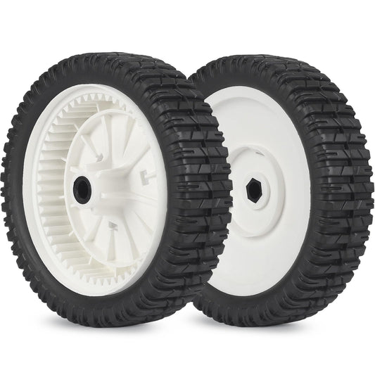 180775 180773 72-077 Replacement Front Wheels, 8 Inch Wheels for Craftsman AYP MTD Lawn Mower, White, Pack of 2