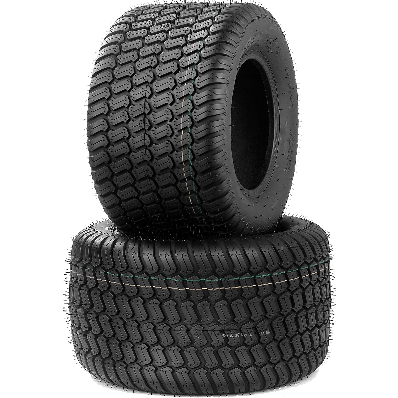 20x12.00-10 Tubeless Lawn Mower Tires, 20x12-10 for Tractor Riding Lawnmowers, 4 Ply, Turf-S Pattern(2 Pack)
