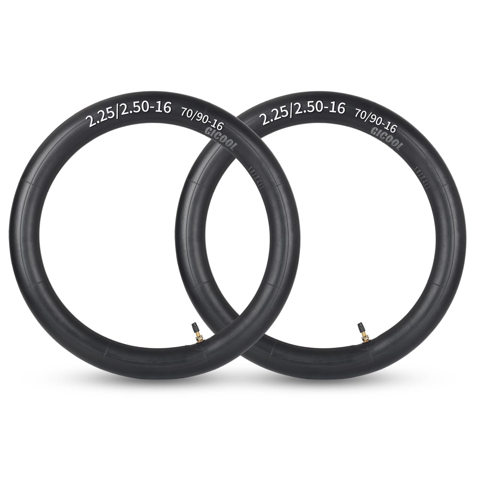 2.25/2.50-16” Dirt Bike Tubes (70/90-16), 2 Pack with TR4 Valve Stem, 16" Heavy-Duty Inner Tubes, Replacement Tubes for Off-road Motorcycle, Mini Bike, Dirt Bike, Pit Bike and More