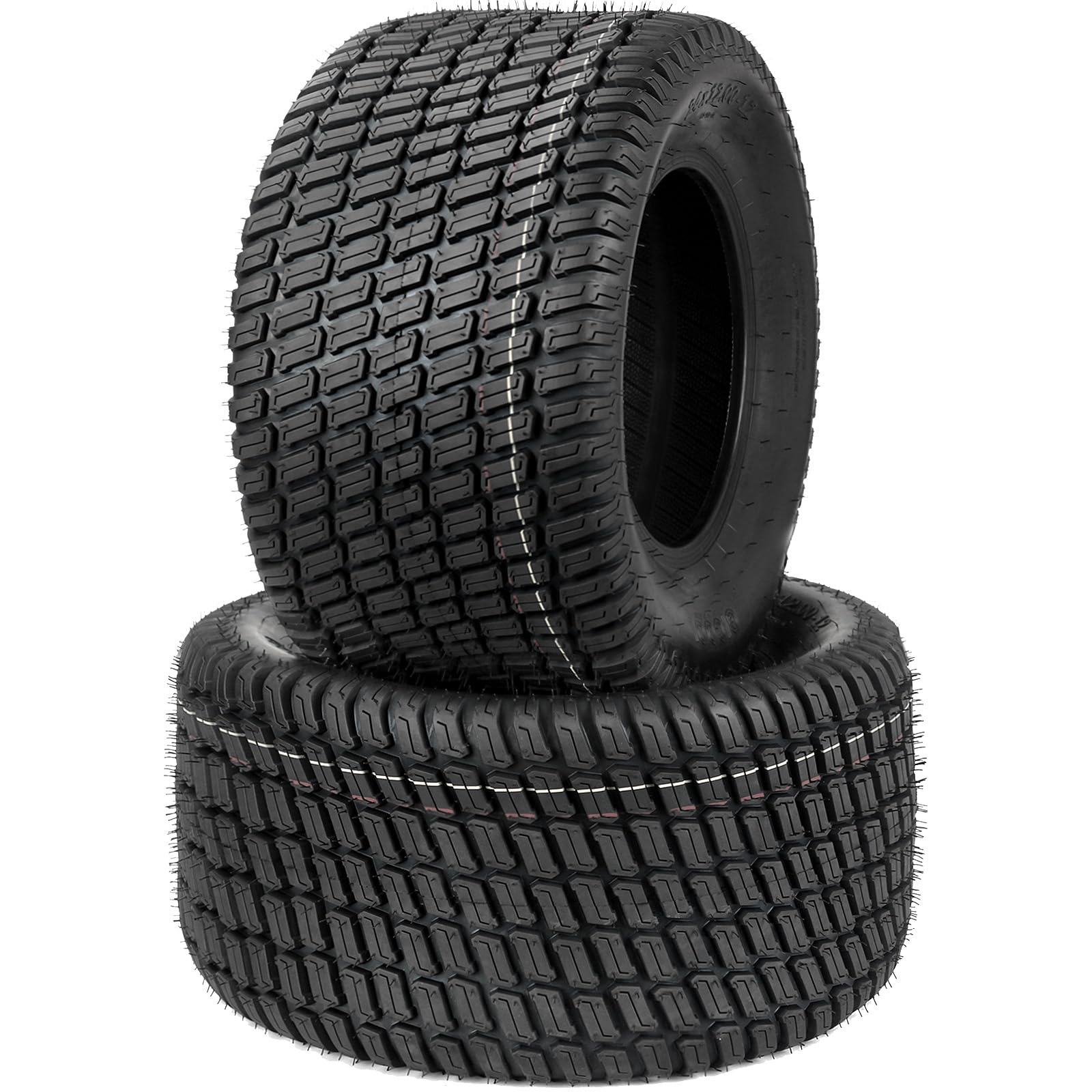24x12.00-12 Lawn Mower Tire, 24x12-12 Tubeless Tire for Tractor Riding Lawnmowers, 4 Ply, Turf-S Pattern, 2 Pack