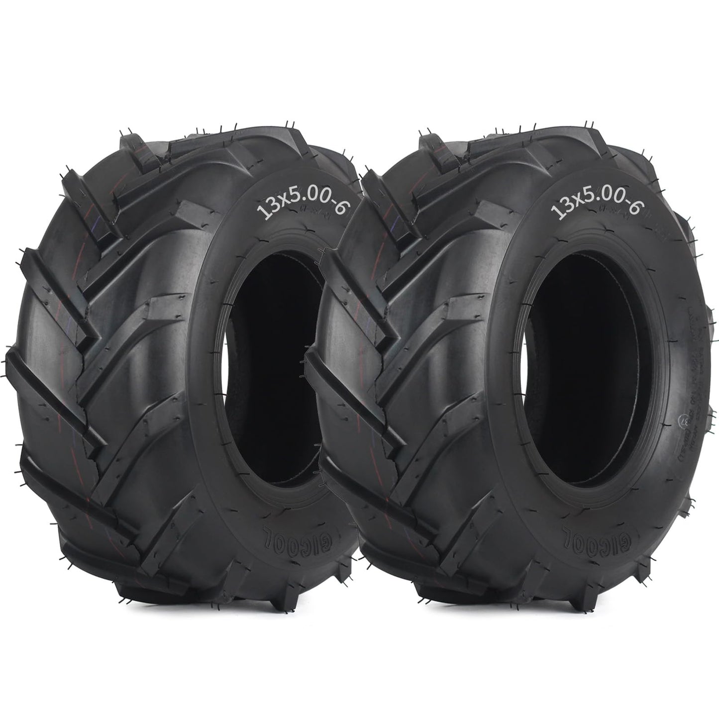 13x5.00-6 Tubeless Tiller Tractor Tire, 13x5-6 for Agriculture Farm Tractor Lawnmower Tire, 2 Ply, Super Lug Pattern(2 Pack)