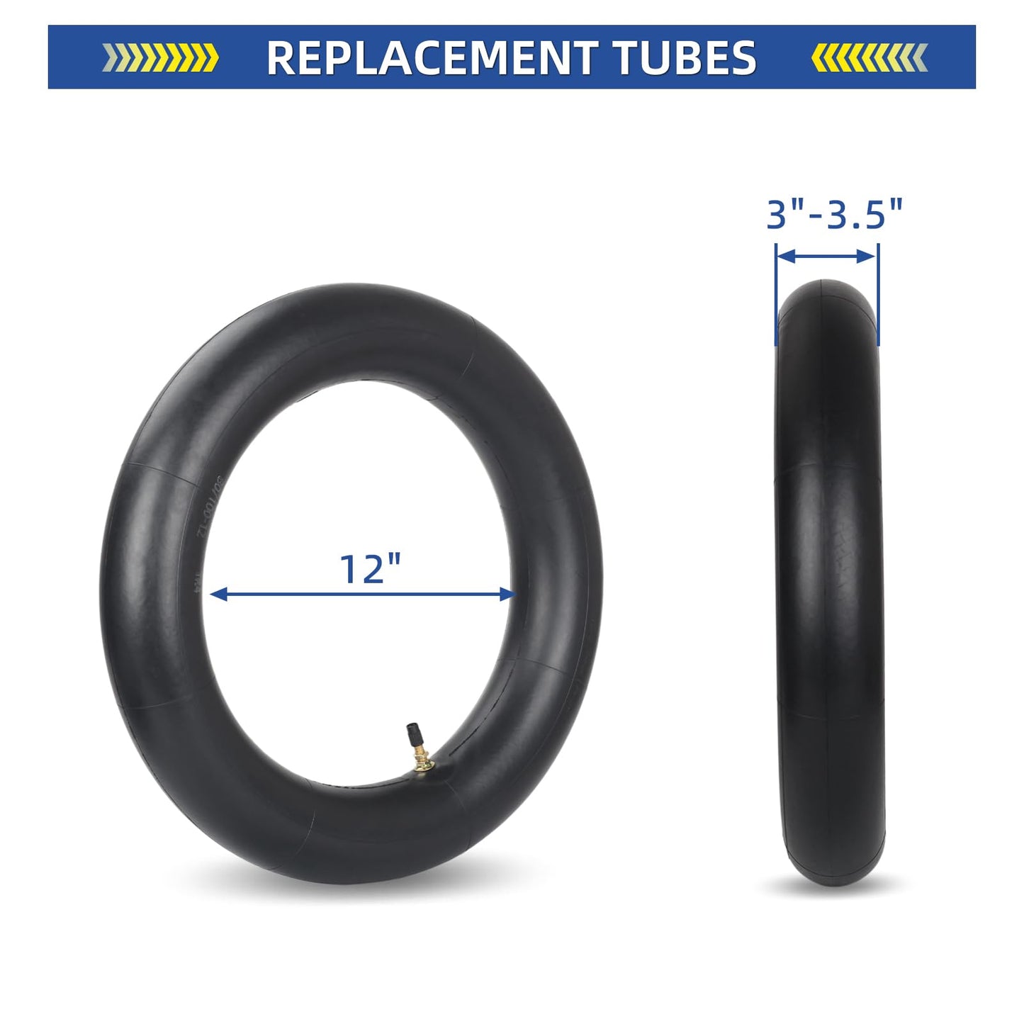 3.00/3.50-12" Dirt Bike Inner Tubes, 2 Pack with TR4 Valve Stem, 80/100-12" Heavy-Duty Inner Tubes, Replacement Tubes for Honda CRF50/70, Yamaha TTR 90/100, Suzuki DRZ110, Kawasaki KX65/110