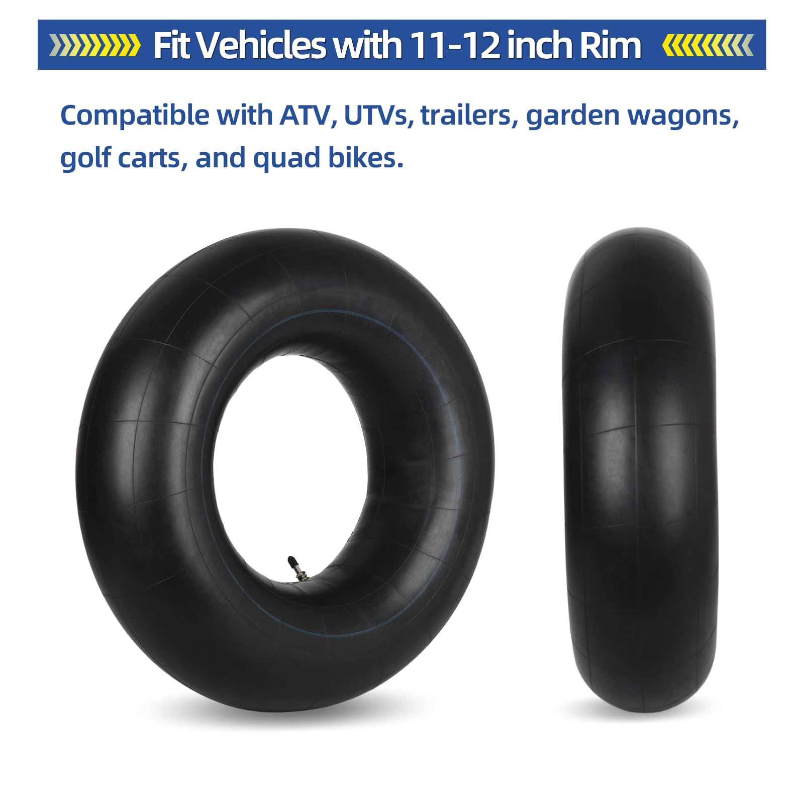 25x8/9/10-12 Butyl Inner Tubes, 2 Pack with TR6 Valve Stem, Heavy-Duty ATV Inner Tubes, Replacement Tubes for Tractors, ATVs, Trailers, Garden Wagons, Golf Carts