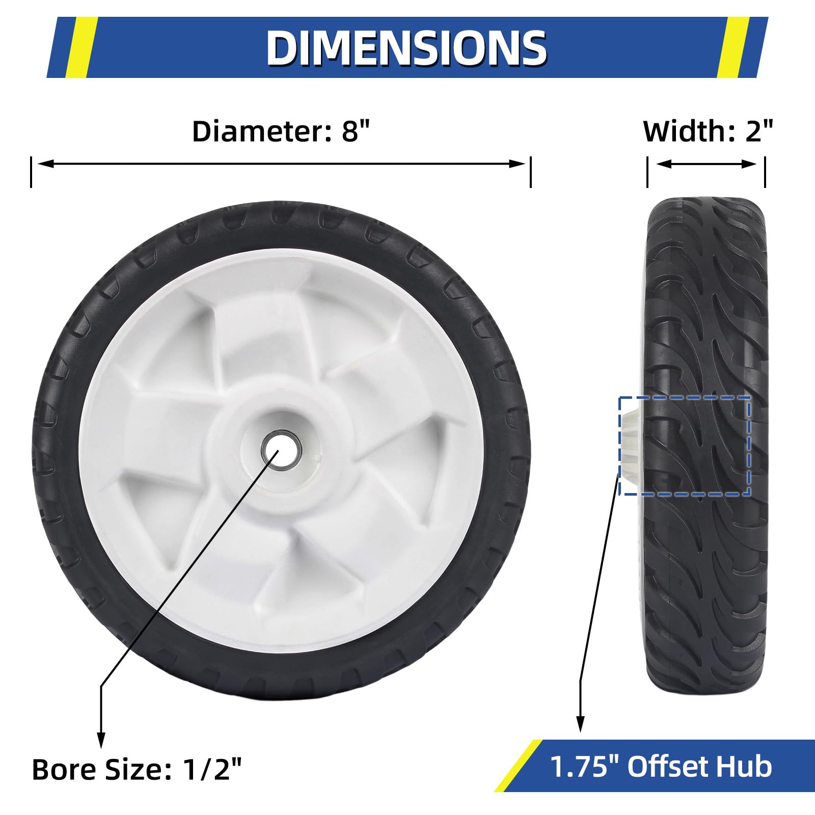 119-0311 20330 137-4832 Front Drive Wheels, 8 Inch Wheels Fit for Toro Self Propelled Mower, Pack of 2