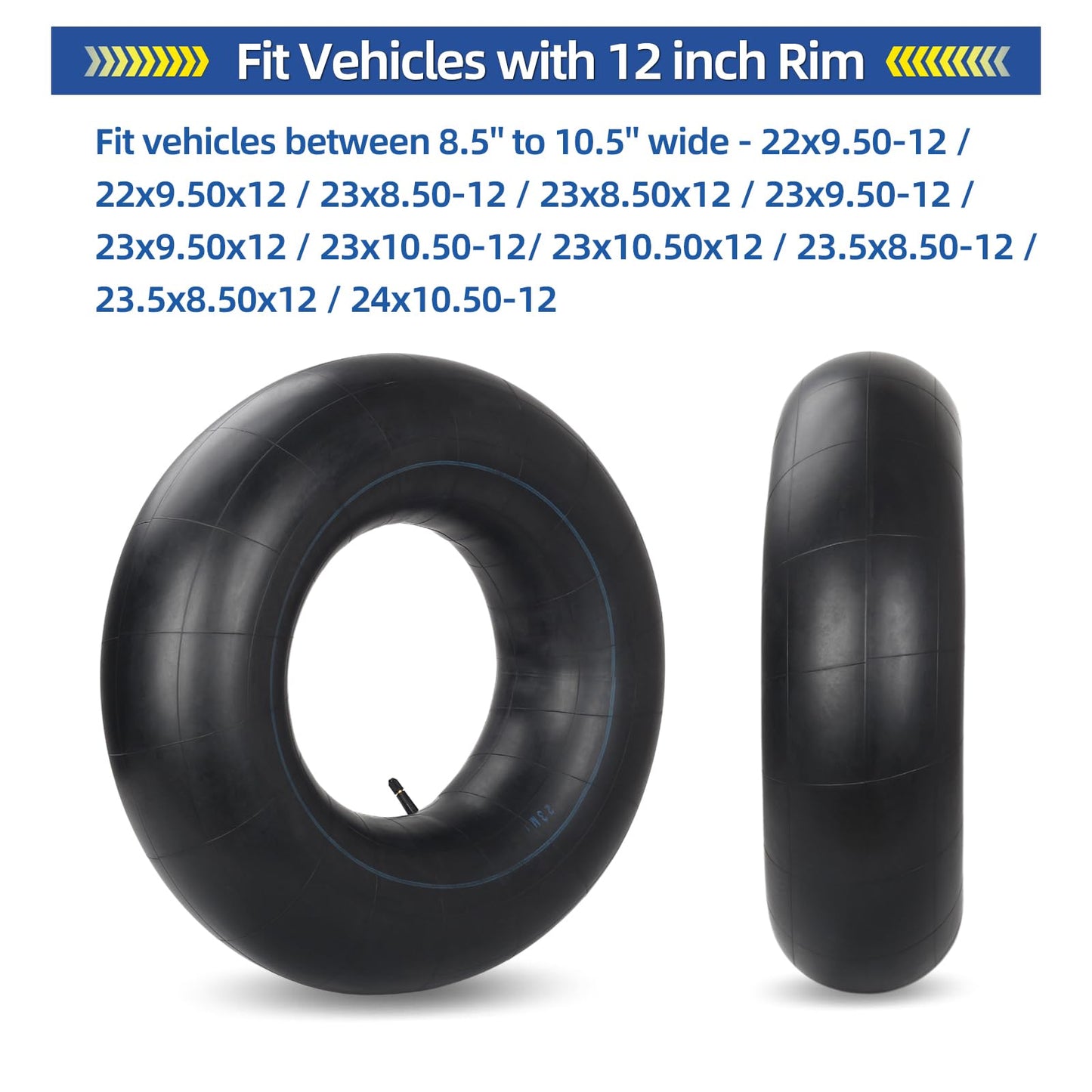 23x8.5-12 Butyl Inner Tubes, 2 Pack with TR13 Valve Stem, Heavy-Duty Inner Tubes, Replacement Tubes for John Deere Garden Tractor, Lawn Tractor, Riding Mower, MTD Rider