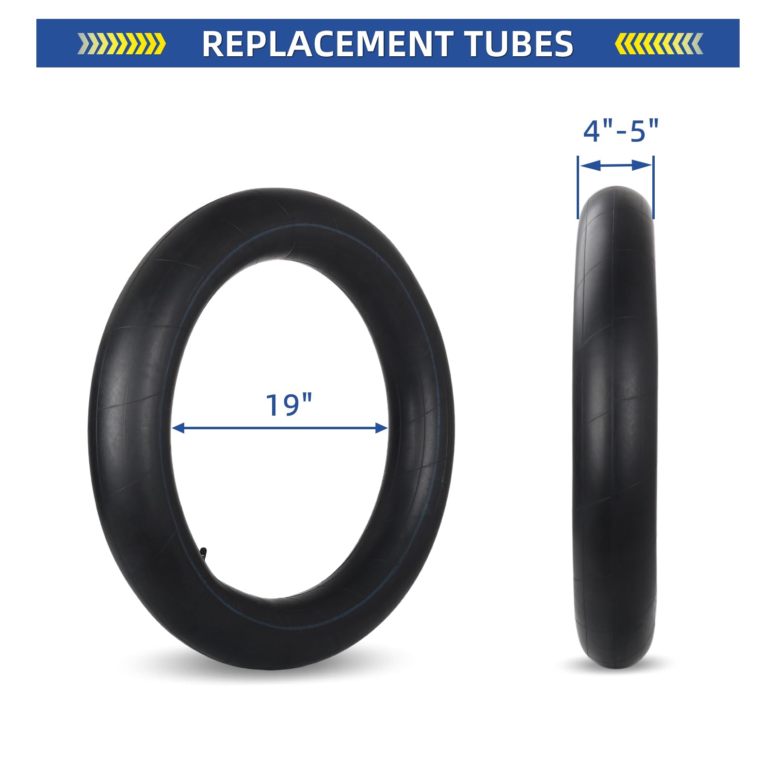 4.00-15 5.00-15 Butyl Inner Tubes, 2 Pack with 19 inch Rim, Heavy-Duty Tractor Inner Tubes with TR15 Valve Stem, Replacement Tubes for Agriculture Farm Implement Farm Tractor