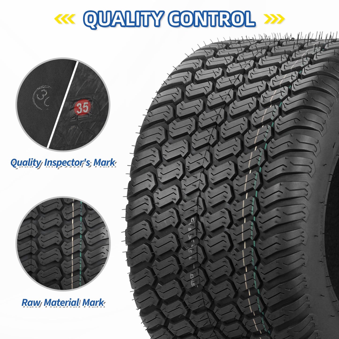 20x12.00-10 Tubeless Lawn Mower Tires, 20x12-10 for Tractor Riding Lawnmowers, 4 Ply, Turf-S Pattern(2 Pack)