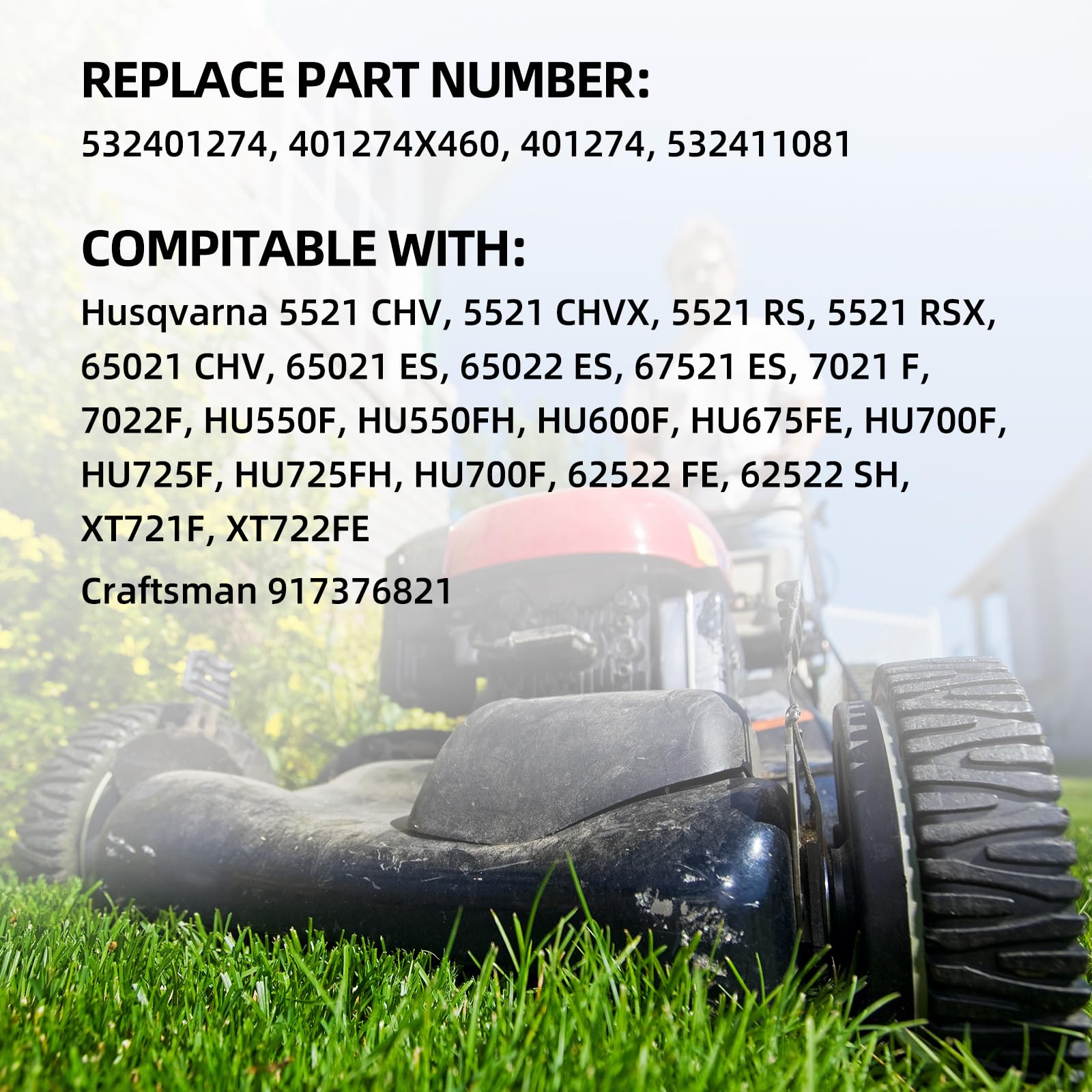 532401274 401274X460 532411081 Replacement Front Drive Wheels, 8 Inch Wheels for Husqvarna AYP Craftsman Lawn Mower, Pack of 2