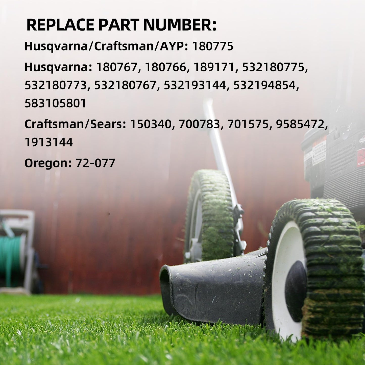 180775 180773 72-077 Replacement Front Wheels, 8 Inch Wheels for Craftsman AYP MTD Lawn Mower, White, Pack of 2