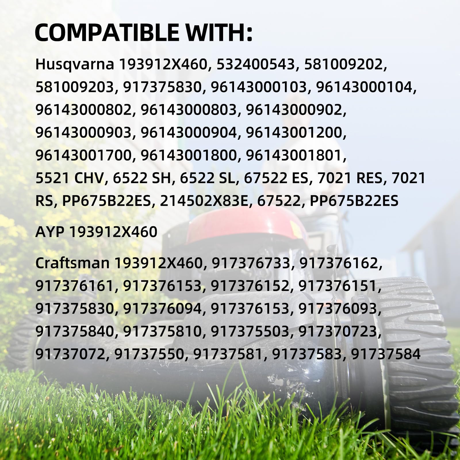 8 Inch Lawn Mower Front Wheels, Replacement 581009202, 193912X460 Wheels for Husqvarna Craftsman AYP, Pack of 2