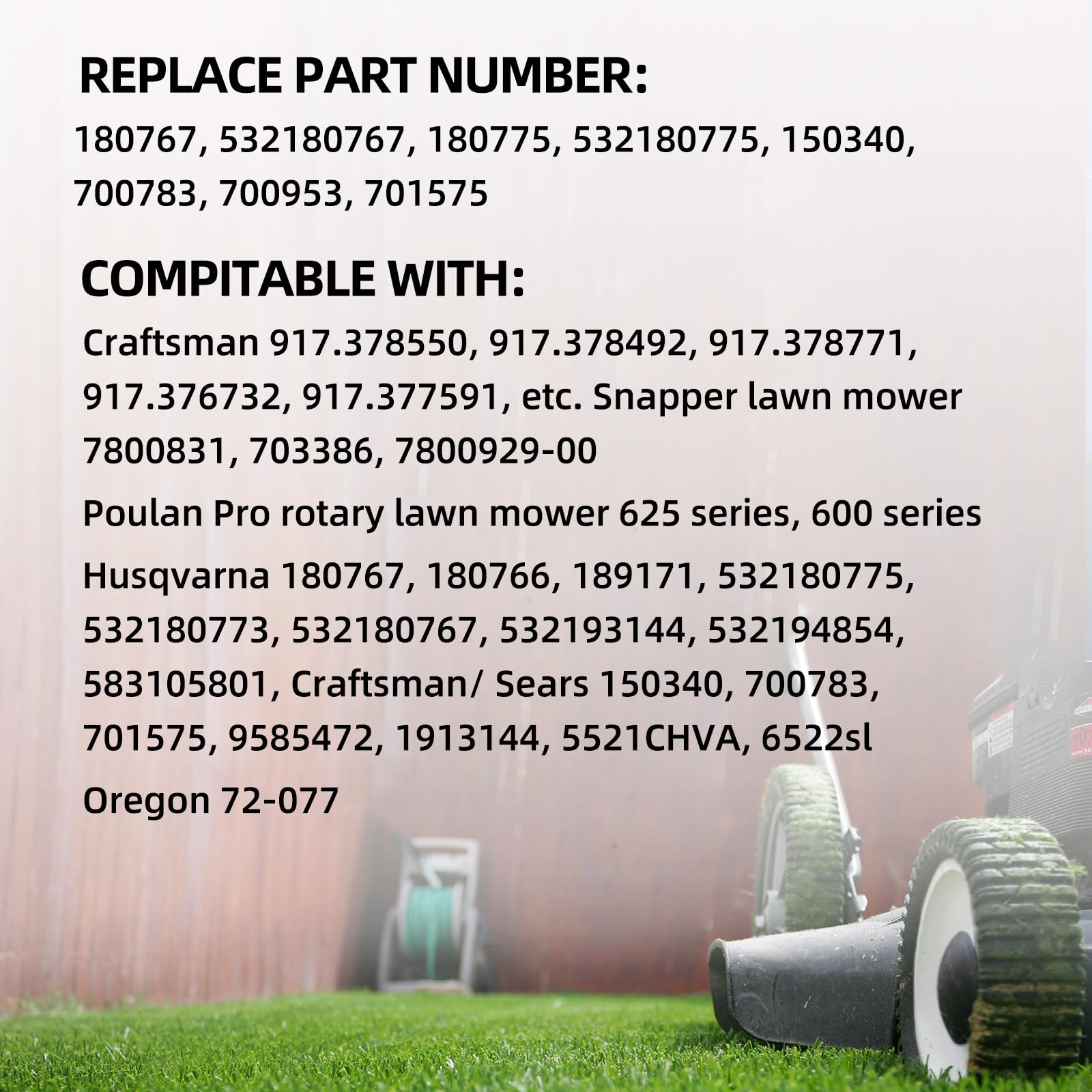 180775 180773 72-077 Front Wheels, 8 Inch Wheels Fit for Craftsman AYP MTD Lawn Mower, Black, Pack of 2