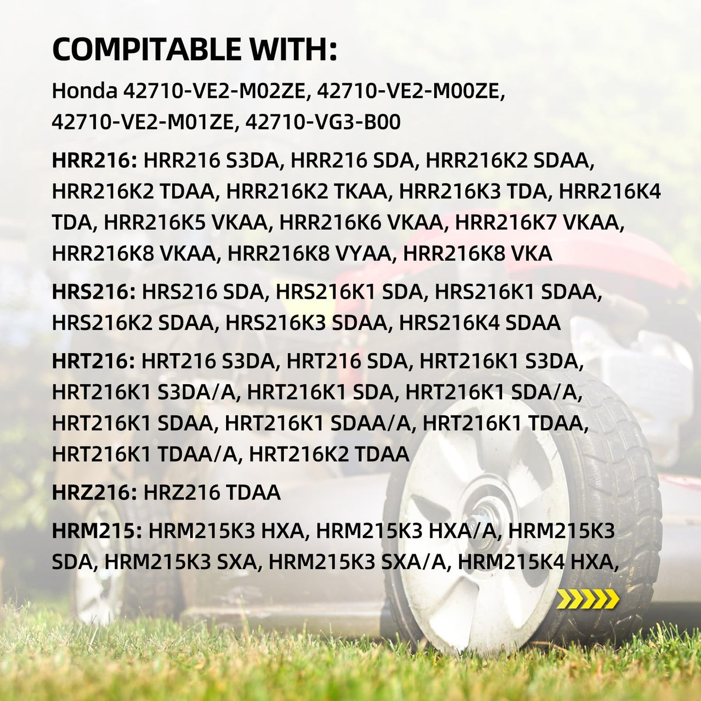 42710-VE2-M02ZE Rear Wheels, 8 Inch Wheels Fit for HRR216 HRS216 HRT216 Honda Walk-behind Lawn Mower, Pack of 2