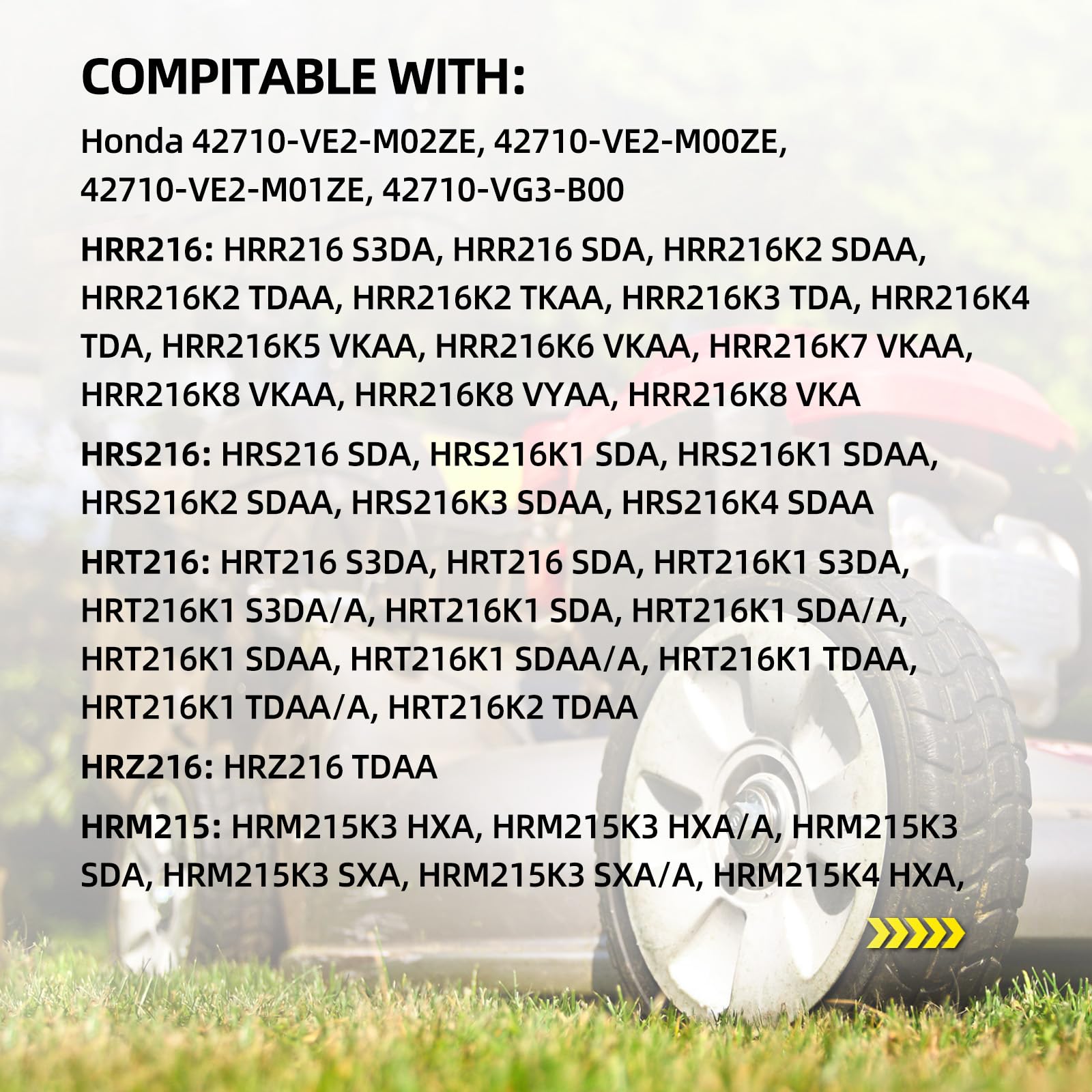 42710-VE2-M02ZE Rear Wheels, 8 Inch Wheels Fit for HRR216 HRS216 HRT216 Honda Walk-behind Lawn Mower, Pack of 2