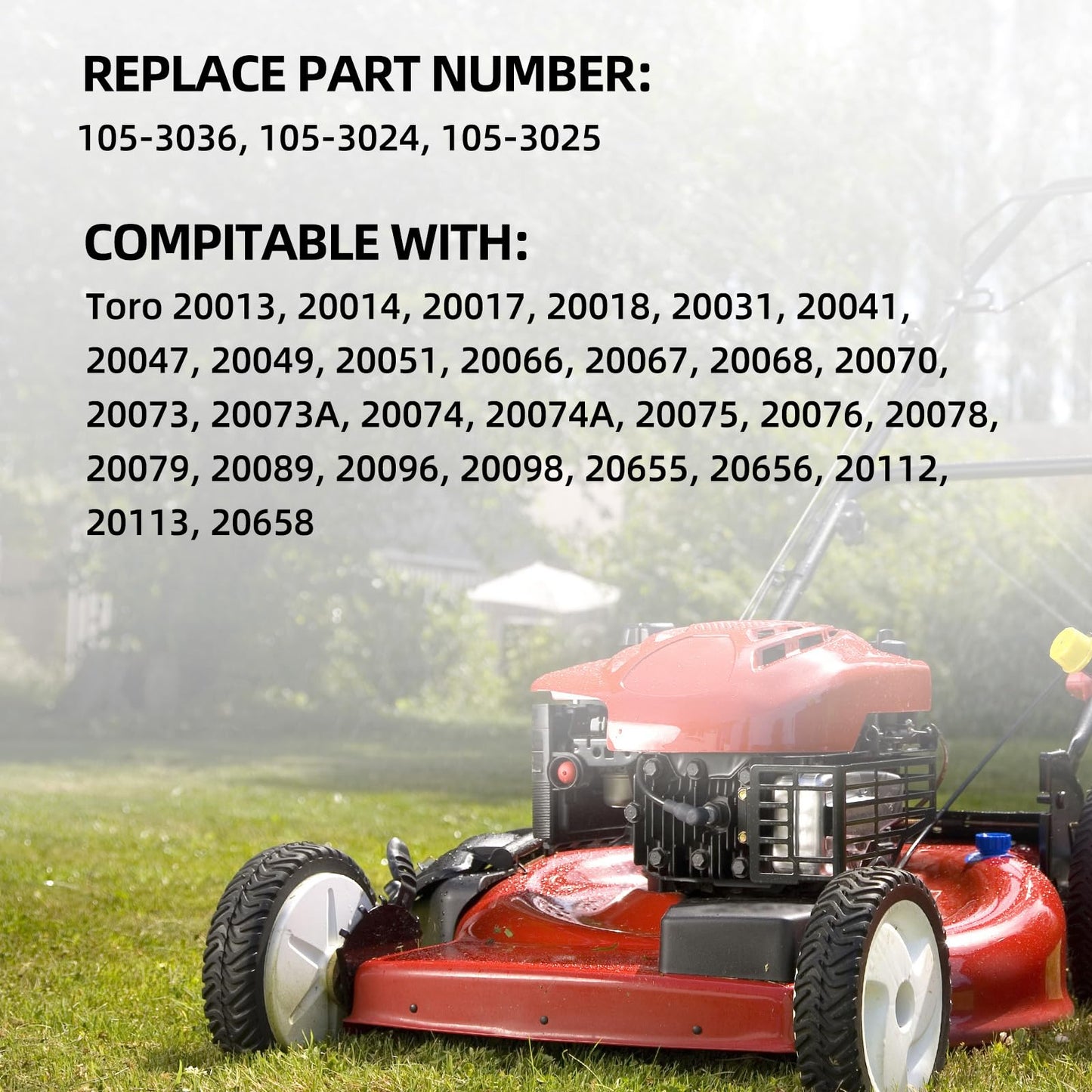 105-3036 105-3024 105-3025 Rear Drive Wheels, 8 Inch Wheels Fit for 20041 20066 20017 20068 20073 Recycler Self-Propelled Push Mower, Pack of 2