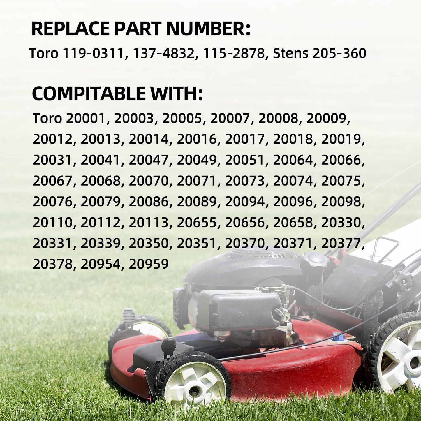 119-0311 20330 137-4832 Front Drive Wheels, 8 Inch Wheels Fit for Toro Self Propelled Mower, Pack of 2