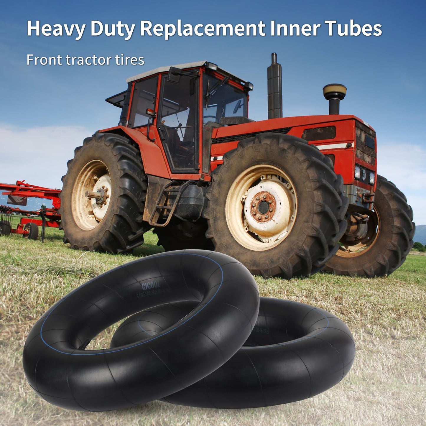 5.00/5.50/5.90/6.00-16 Butyl Inner Tubes, 2 Pack with TR15 Valve Stem, Heavy-Duty Tractor Inner Tubes, Replacement Tubes for Agriculture Farm Implement Farm Tractor Trailer