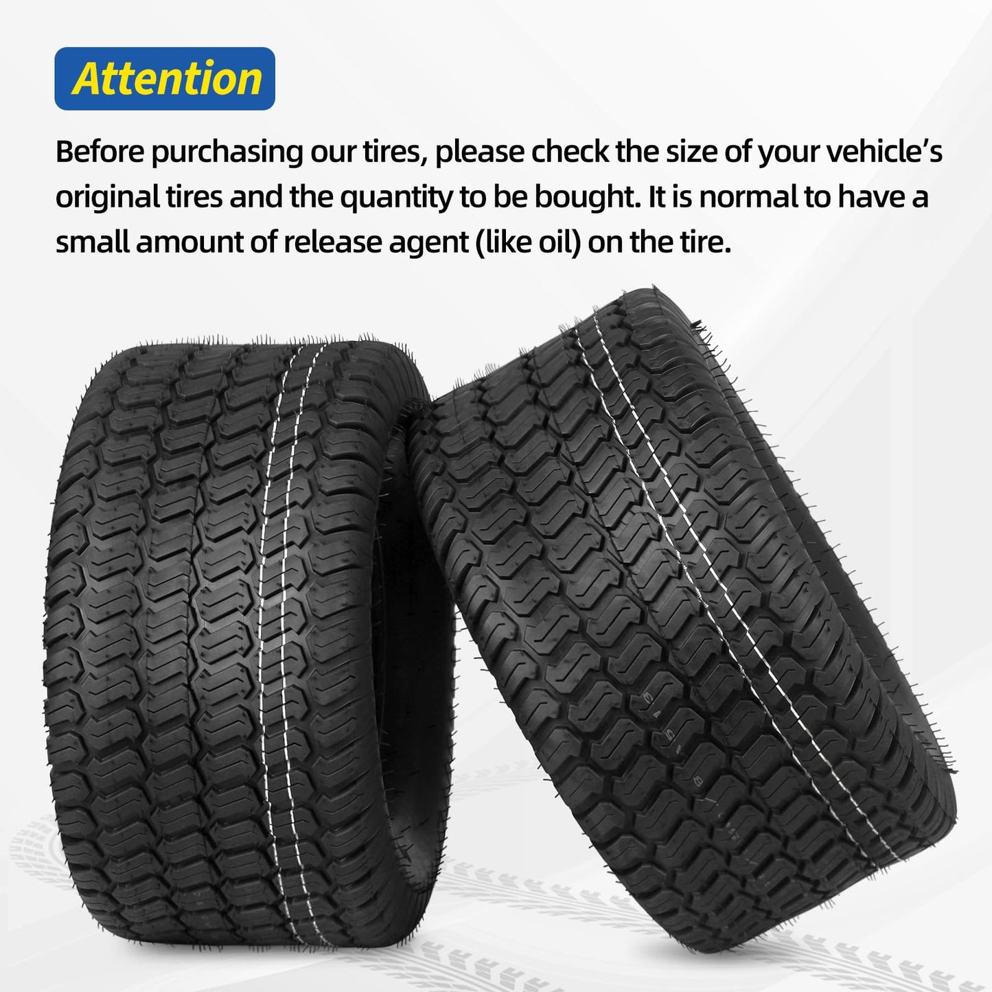 18x9.50-8 Lawn Mower Tire, 18x9.5-8 Lawn Tractor Tire, 18x9.5-8 for Riding Lawnmowers, 4 Ply, Turf-S Pattern(2 Pack)