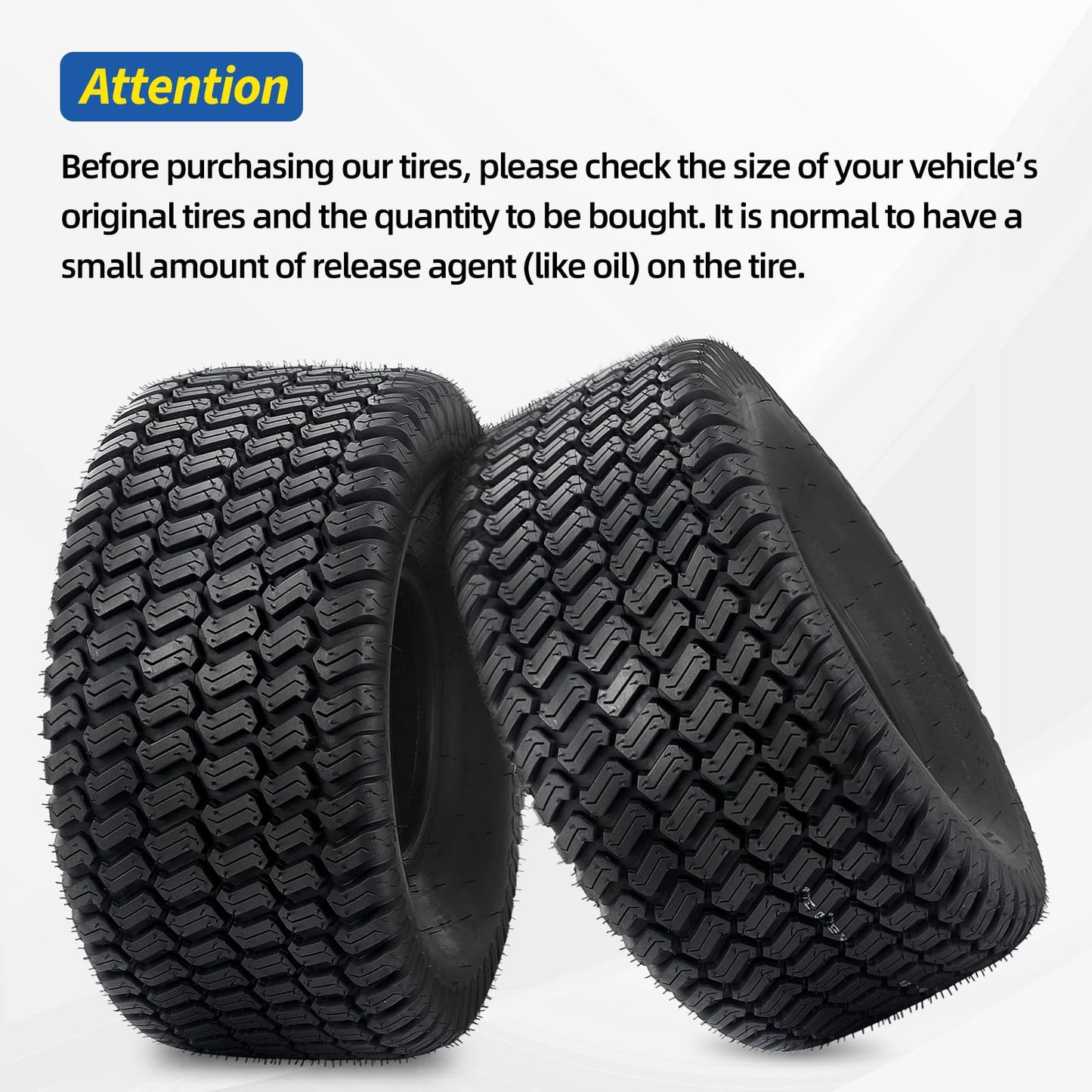 20x8.00-8 Lawnmower Tubeless Tire, 20x8-8 for Tractor Riding Lawn Mowers, 4 Ply, Deep Turf-S Pattern(2 Pack)
