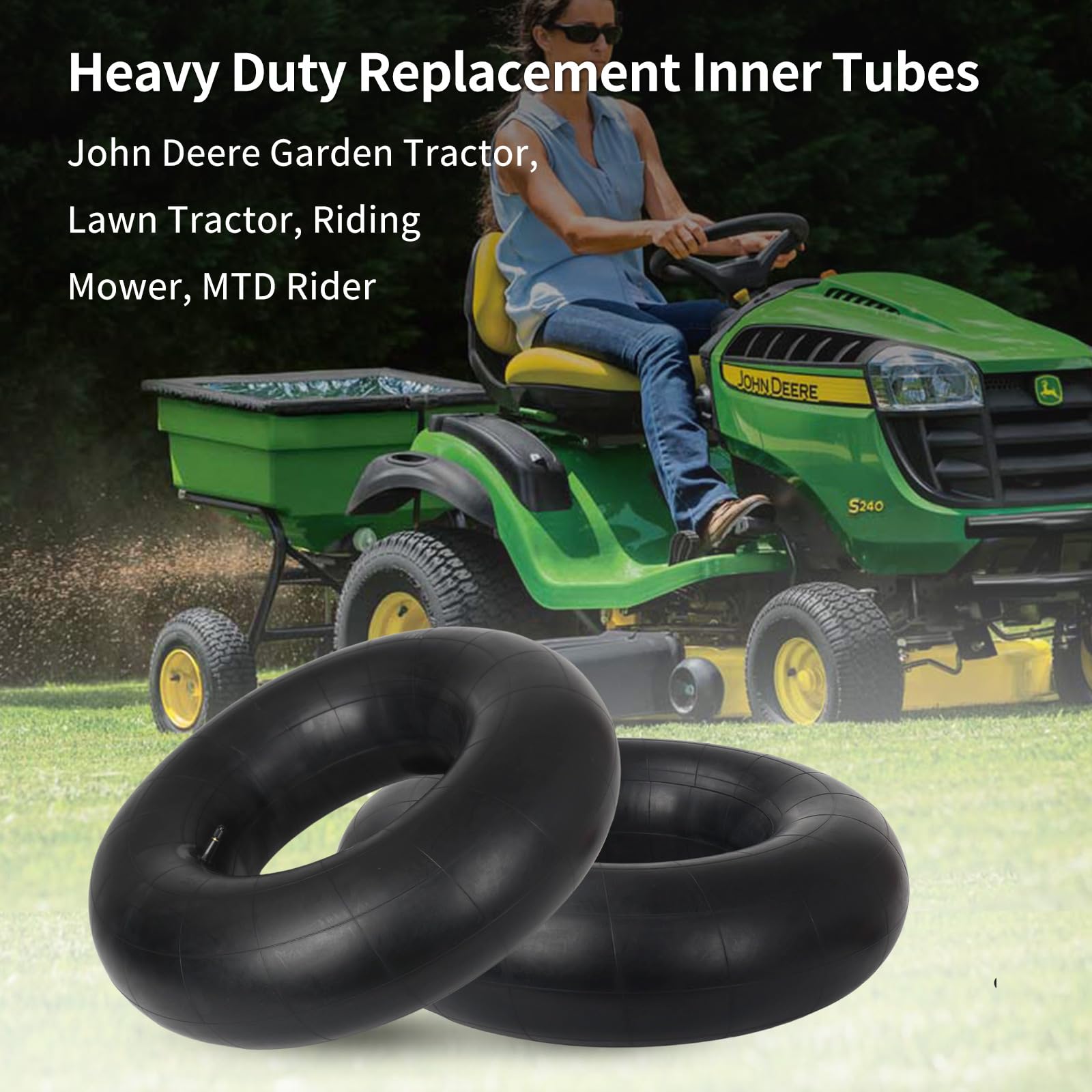 23x8.5-12 Butyl Inner Tubes, 2 Pack with TR13 Valve Stem, Heavy-Duty Inner Tubes, Replacement Tubes for John Deere Garden Tractor, Lawn Tractor, Riding Mower, MTD Rider