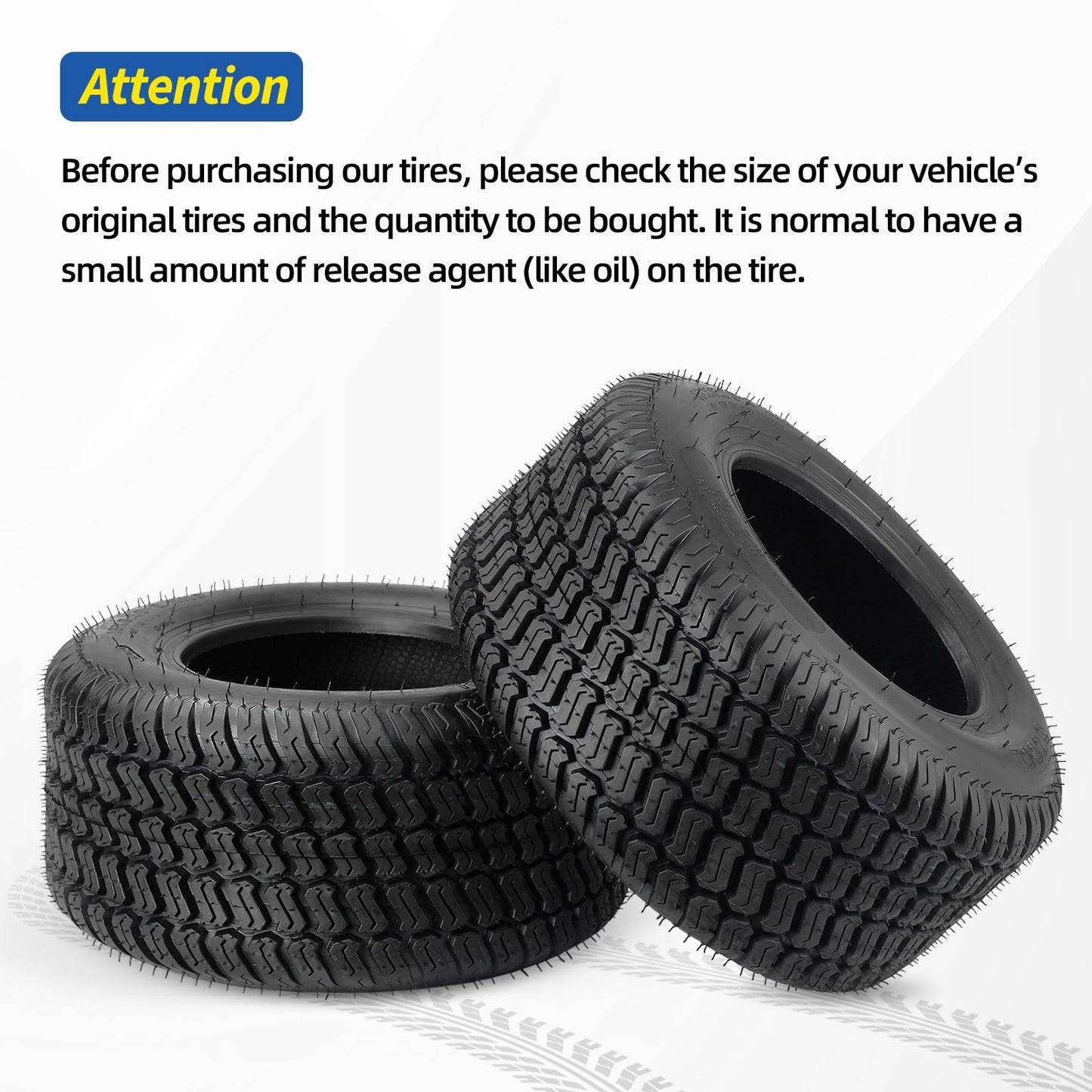 16x6.50-8 Lawn Mower Tubeless Tire, 16x6.5-8 for Tractor Riding Lawnmowers, 4 Ply, Turf-S Pattern(2 Pack)