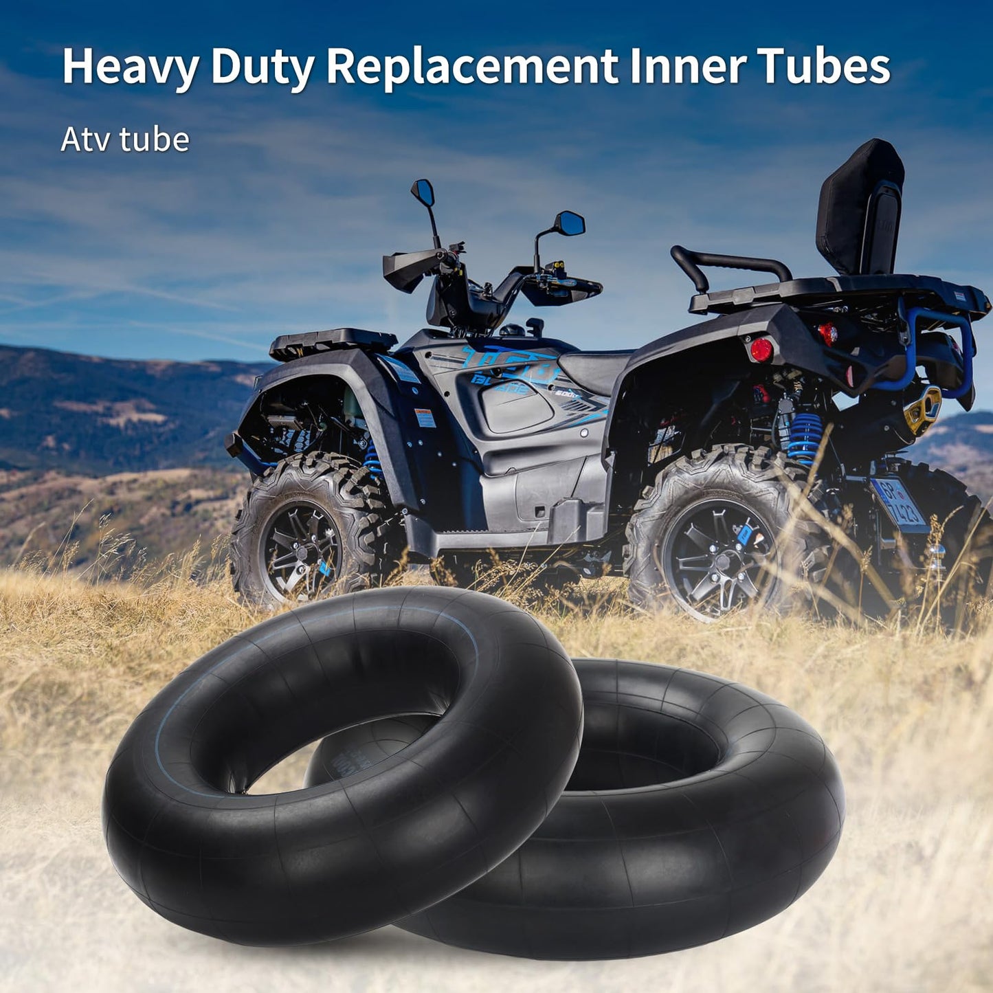 25x8/9/10-12 Butyl Inner Tubes, 2 Pack with TR6 Valve Stem, Heavy-Duty ATV Inner Tubes, Replacement Tubes for Tractors, ATVs, Trailers, Garden Wagons, Golf Carts