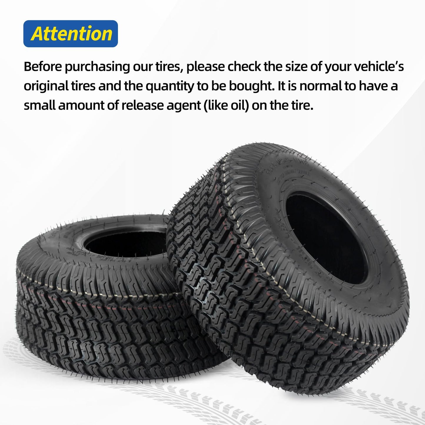 15x6.00-6 Lawn Mower Tubeless Tire, 15x6-6 Garden Tractor Lawnmower Tire, 4 Ply, Turf S Pattern(2 Pack)
