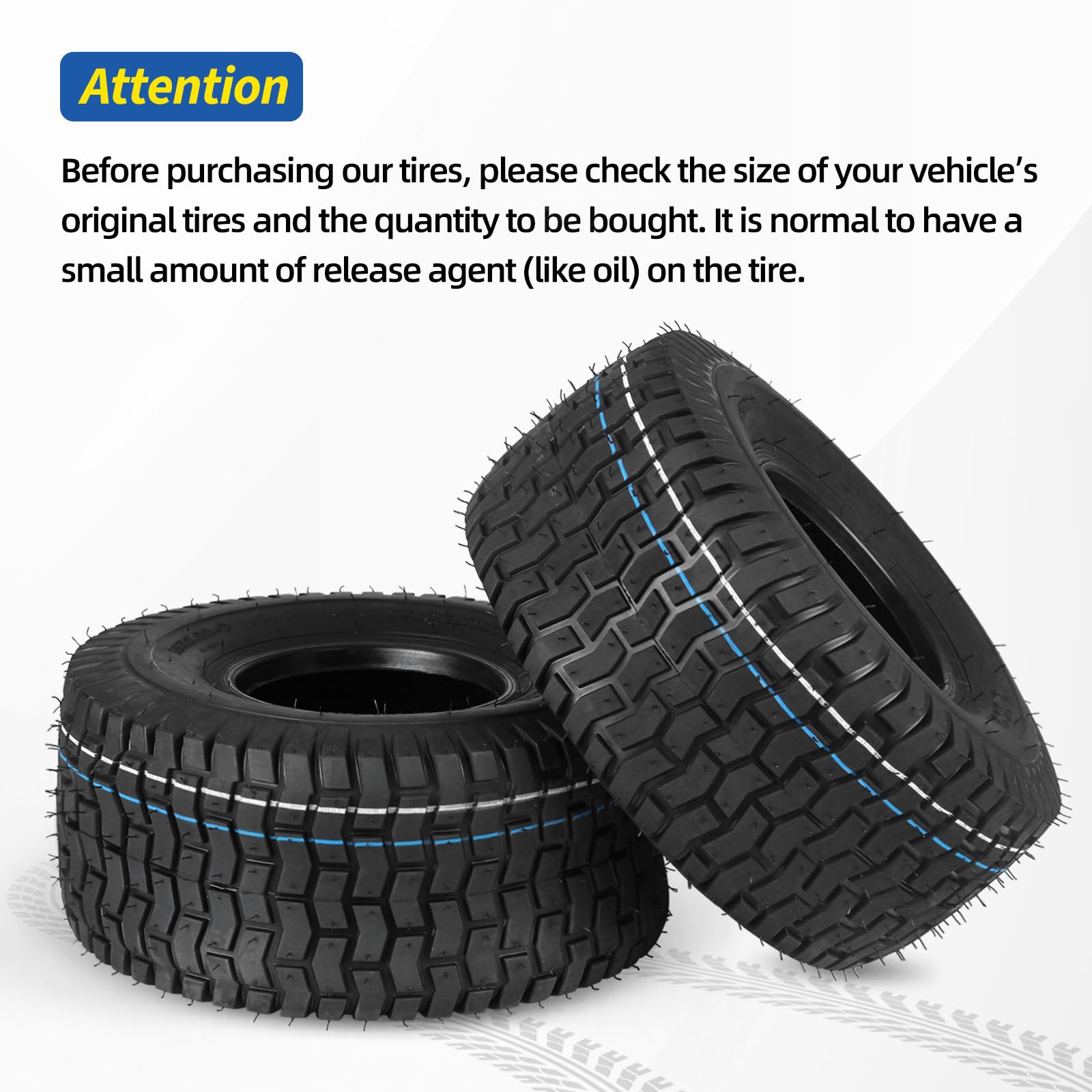 15x6.00-6 Lawn Mower Tubeless Tire, 15x6-6 for Tractor Riding Lawnmowers, 4 Ply, Turf-V Pattern