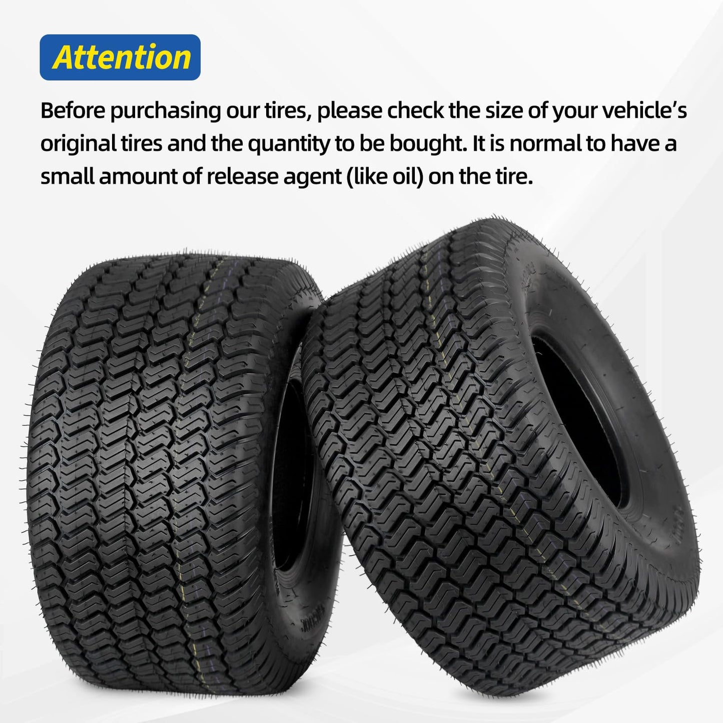20x10.00-8 Lawn Mower Tire, 20x10-8 Tubeless Tire for Tractor Riding Lawnmowers, 4 Ply, Turf-S Pattern, 2 Pack