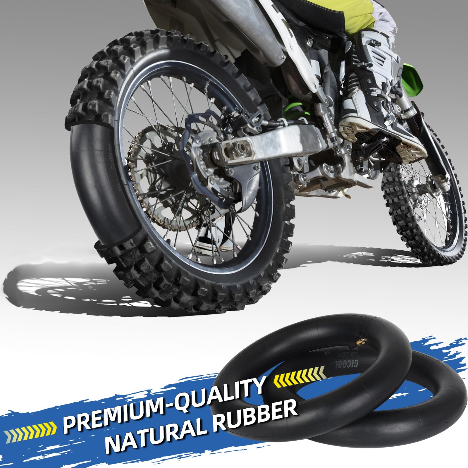 3.00/3.50-12" Dirt Bike Inner Tubes, 2 Pack with TR4 Valve Stem, 80/100-12" Heavy-Duty Inner Tubes, Replacement Tubes for Honda CRF50/70, Yamaha TTR 90/100, Suzuki DRZ110, Kawasaki KX65/110