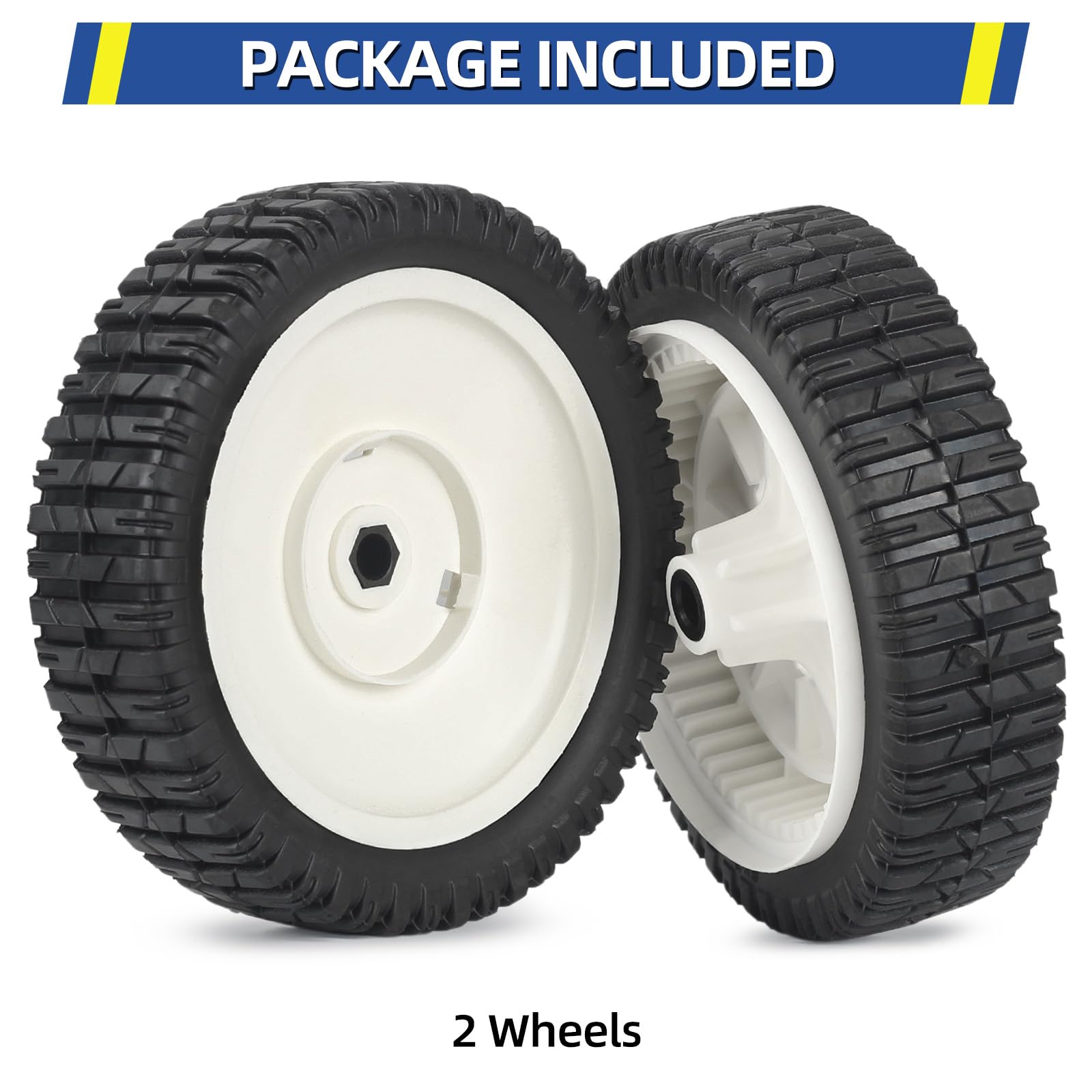 180775 180773 72-077 Replacement Front Wheels, 8 Inch Wheels for Craftsman AYP MTD Lawn Mower, White, Pack of 2