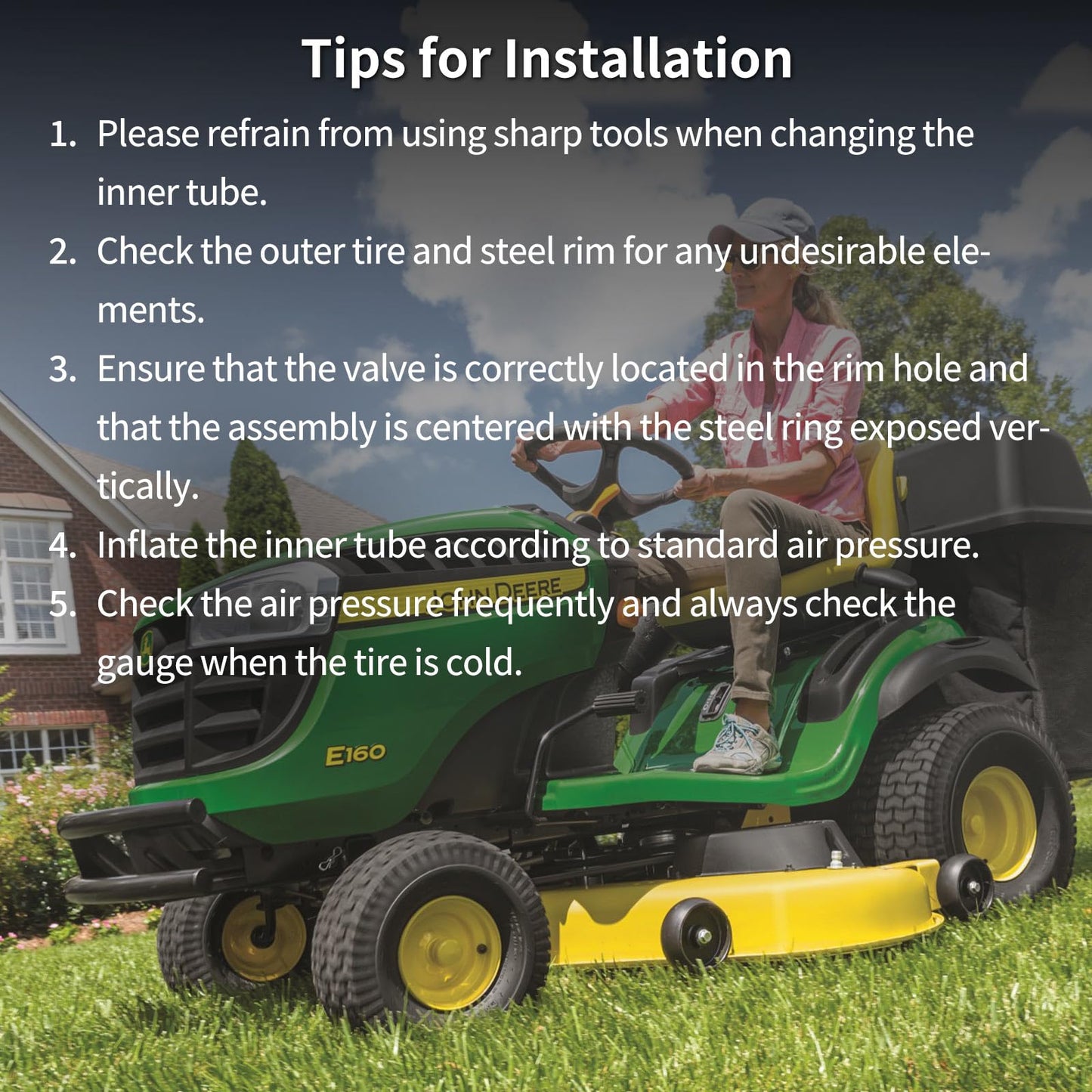 23x8.5-12 Butyl Inner Tubes, 2 Pack with TR13 Valve Stem, Heavy-Duty Inner Tubes, Replacement Tubes for John Deere Garden Tractor, Lawn Tractor, Riding Mower, MTD Rider