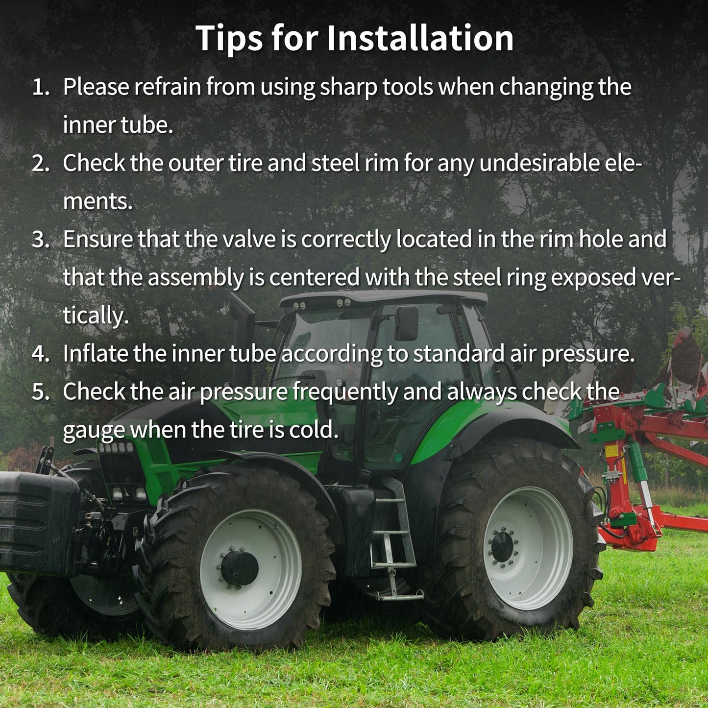 5.00/5.50/5.90/6.00-16 Butyl Inner Tubes, 2 Pack with TR15 Valve Stem, Heavy-Duty Tractor Inner Tubes, Replacement Tubes for Agriculture Farm Implement Farm Tractor Trailer