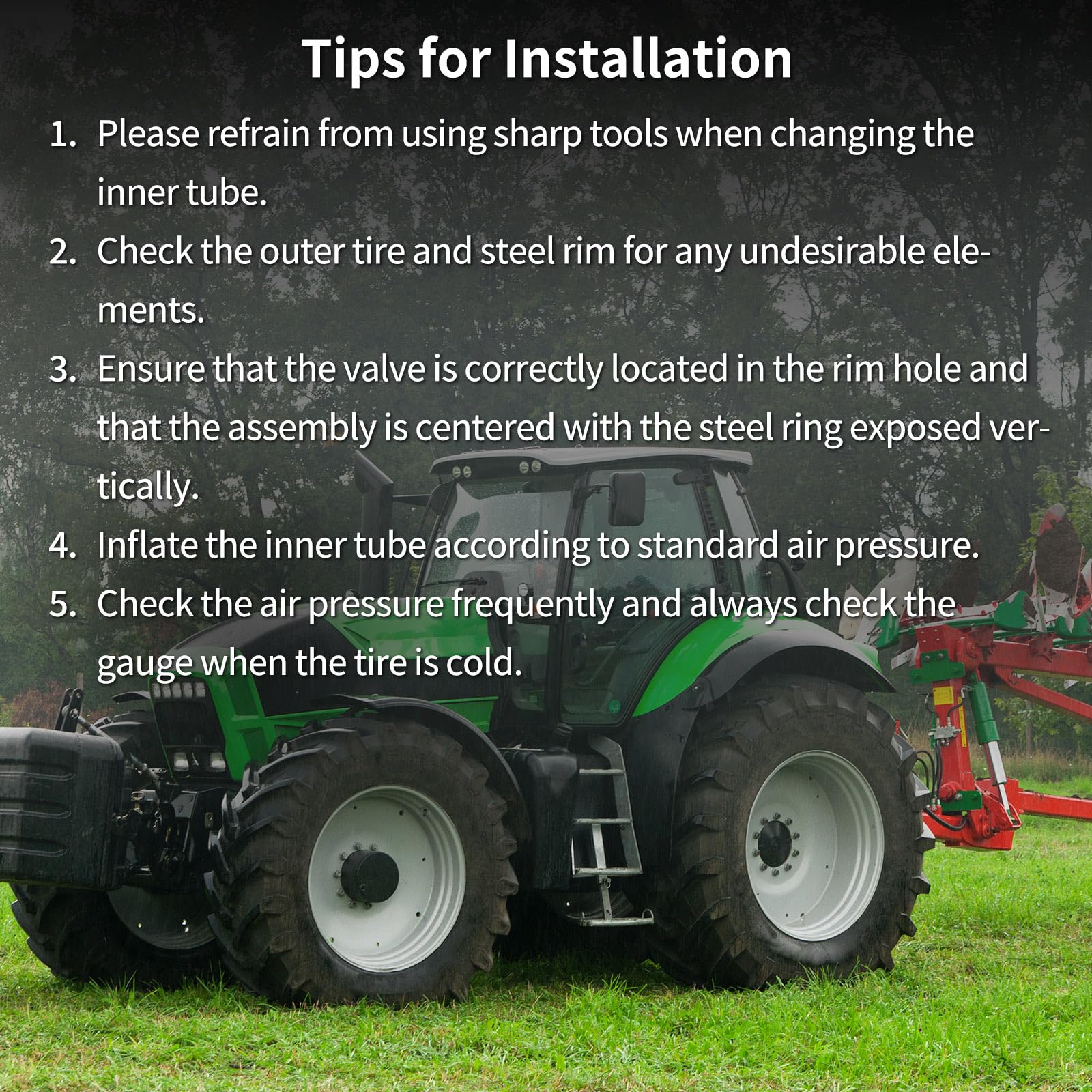 5.00/5.50/5.90/6.00-16 Butyl Inner Tubes, 2 Pack with TR15 Valve Stem, Heavy-Duty Tractor Inner Tubes, Replacement Tubes for Agriculture Farm Implement Farm Tractor Trailer