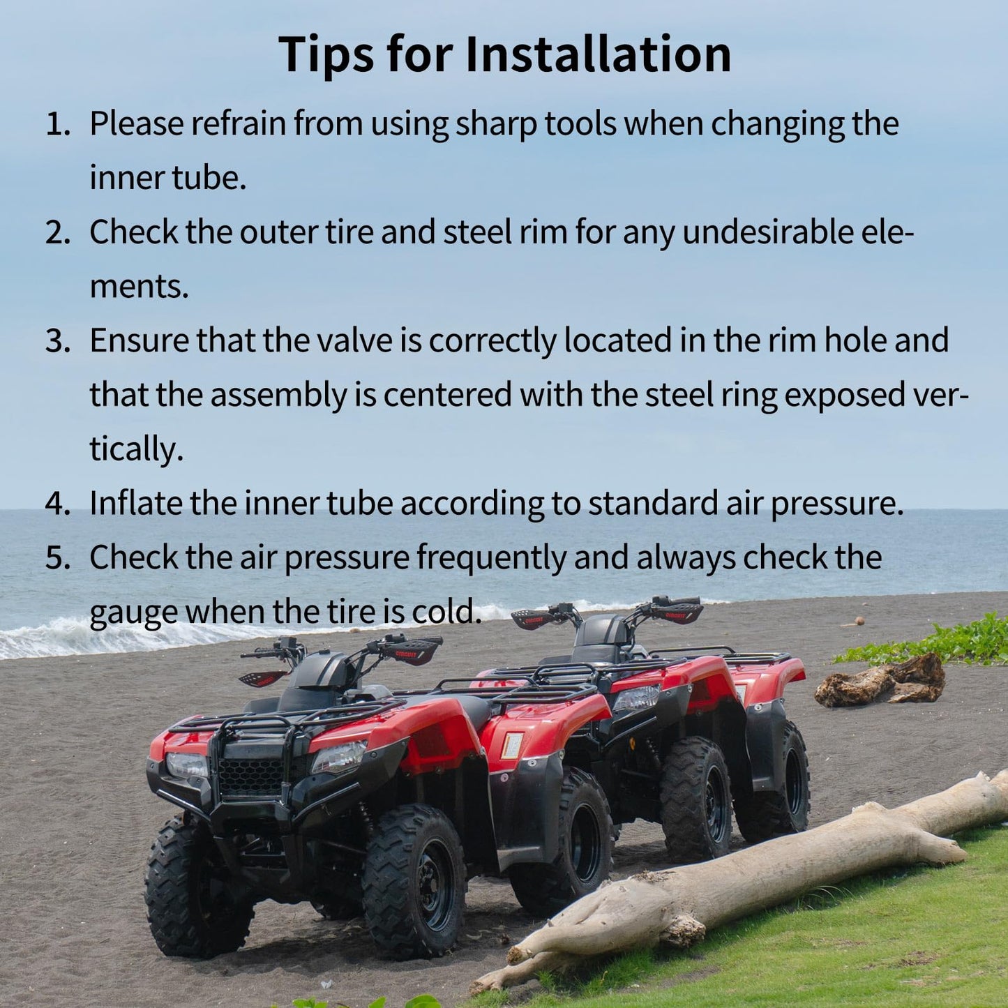 25x8/9/10-12 Butyl Inner Tubes, 2 Pack with TR6 Valve Stem, Heavy-Duty ATV Inner Tubes, Replacement Tubes for Tractors, ATVs, Trailers, Garden Wagons, Golf Carts