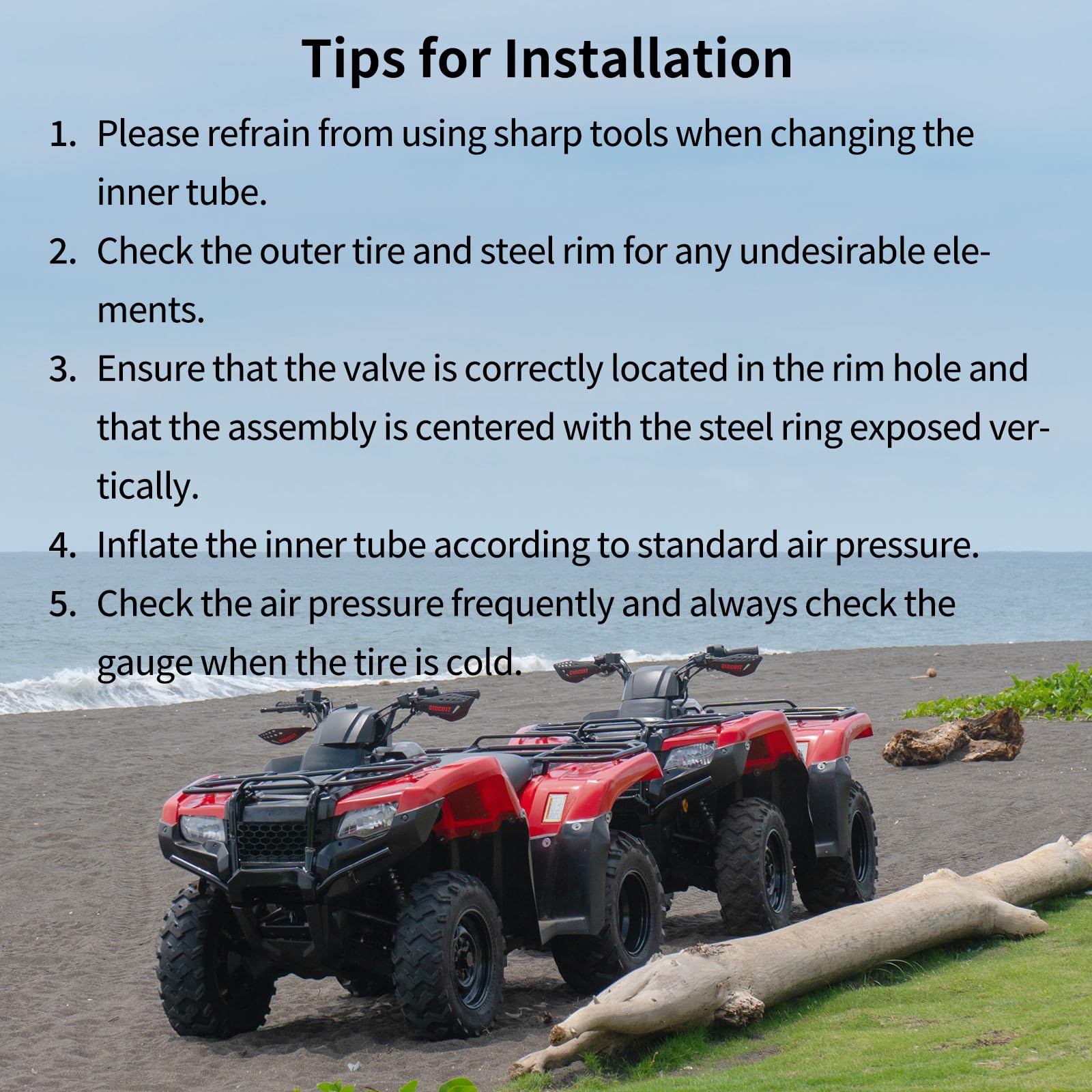 25x8/9/10-12 Butyl Inner Tubes, 2 Pack with TR6 Valve Stem, Heavy-Duty ATV Inner Tubes, Replacement Tubes for Tractors, ATVs, Trailers, Garden Wagons, Golf Carts