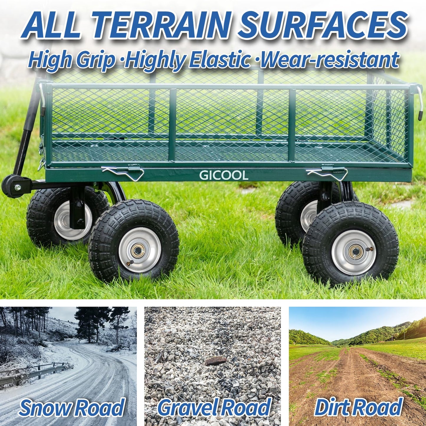 4.10/3.50-4 Pneumatic Tire, 10" Tire and Wheel,  with 2.25" Offset Hub, 5/8" Axle Bore Hole, Sealed Bearings, for Hand Truck Trolley Dolly Cart 4 Pack